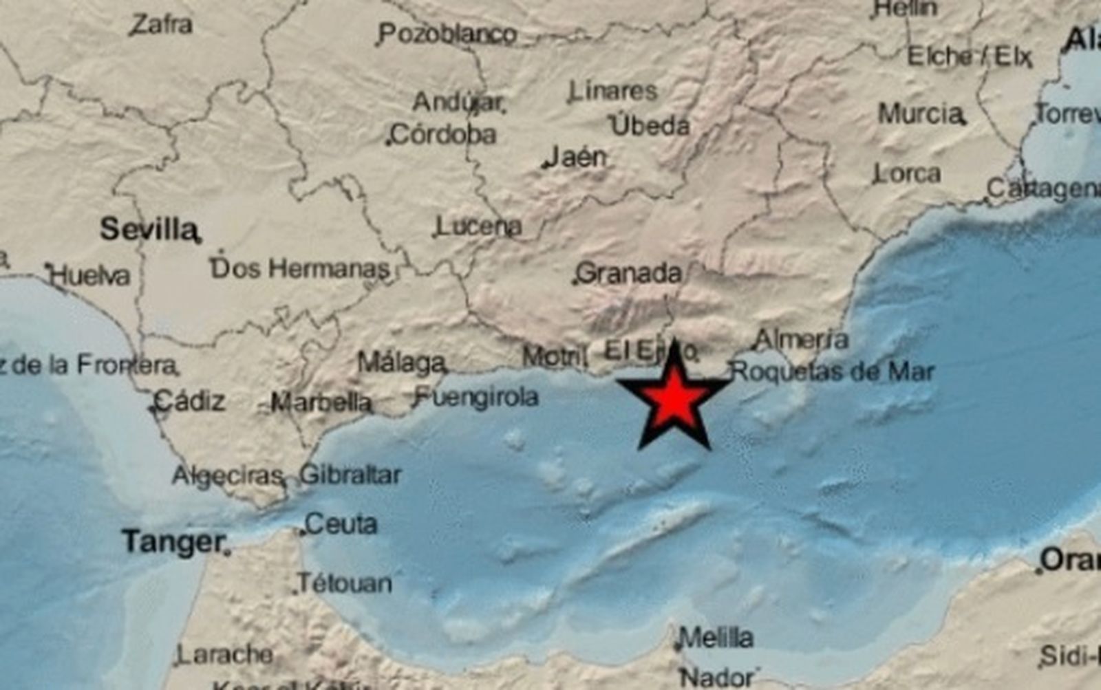 Un terremoto de 3,4 grados se deja sentir frente a la Costa Tropical