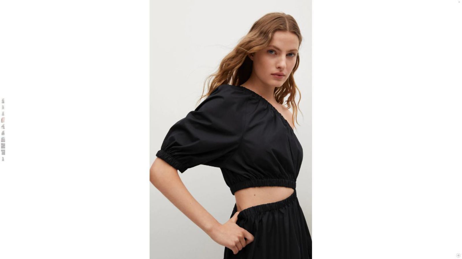 El vestido negro de Mango de estilo cut out.