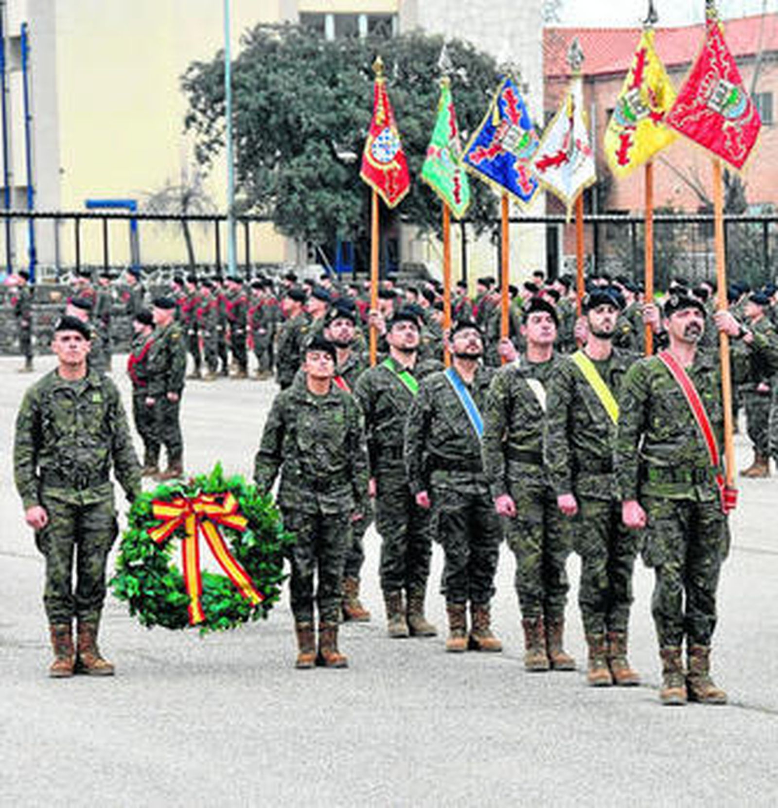 Acto de homenaje celebrado ayer en la base de Cerro Muriano.