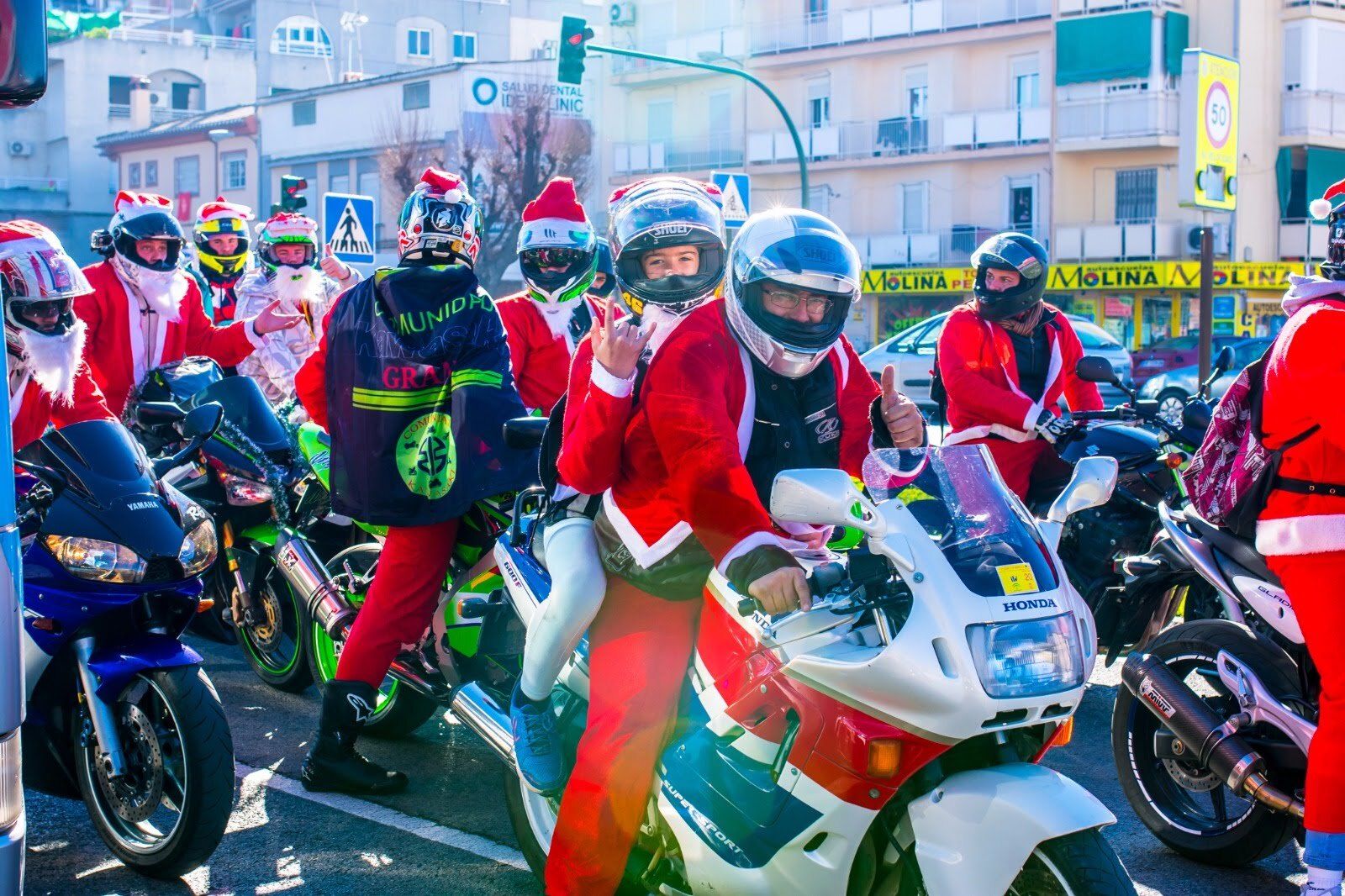 Los Papa Noel moteros de una edición anterior.