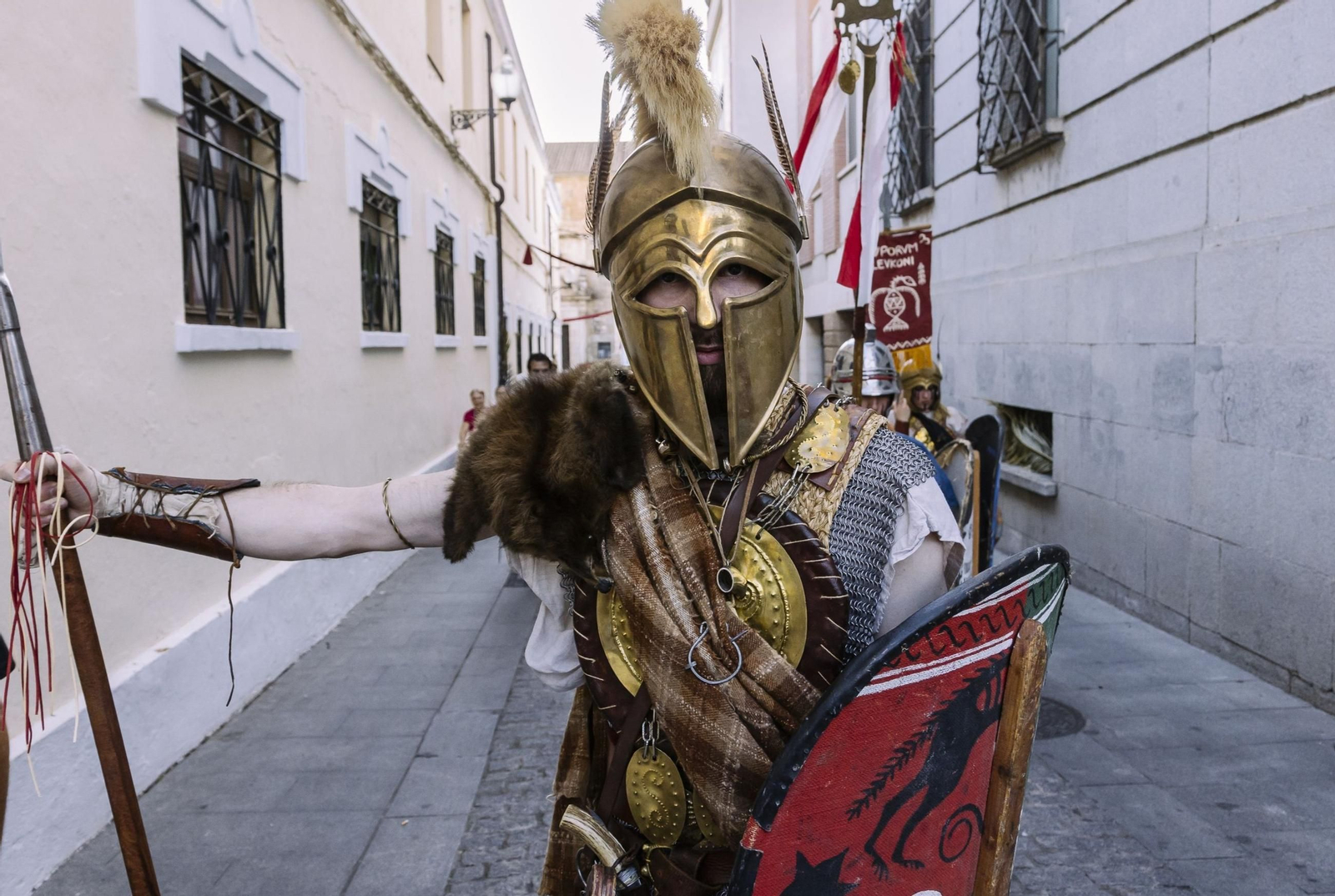 Una persona caracterizada de romano
