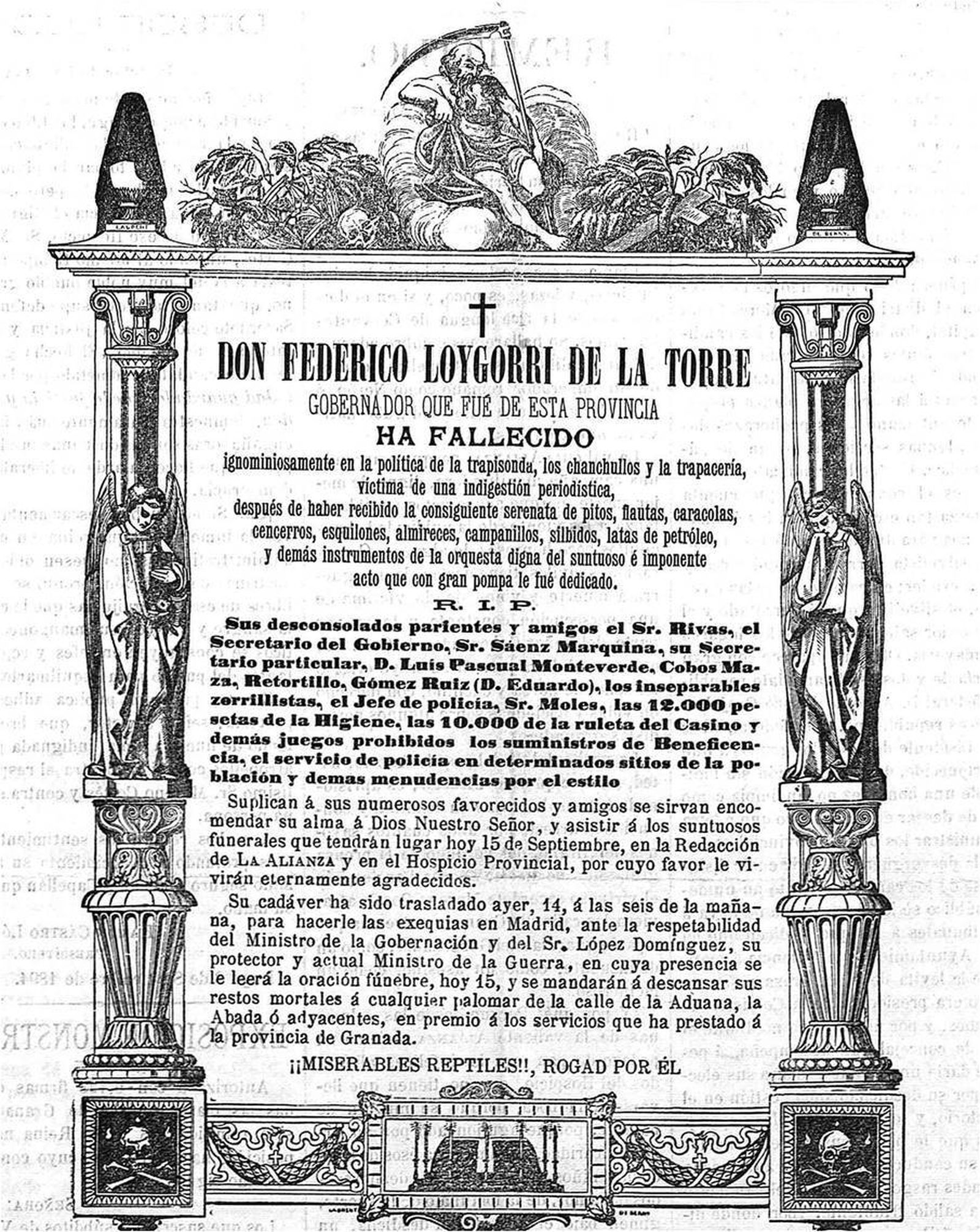 Esquela mortuoria de Loygorri.