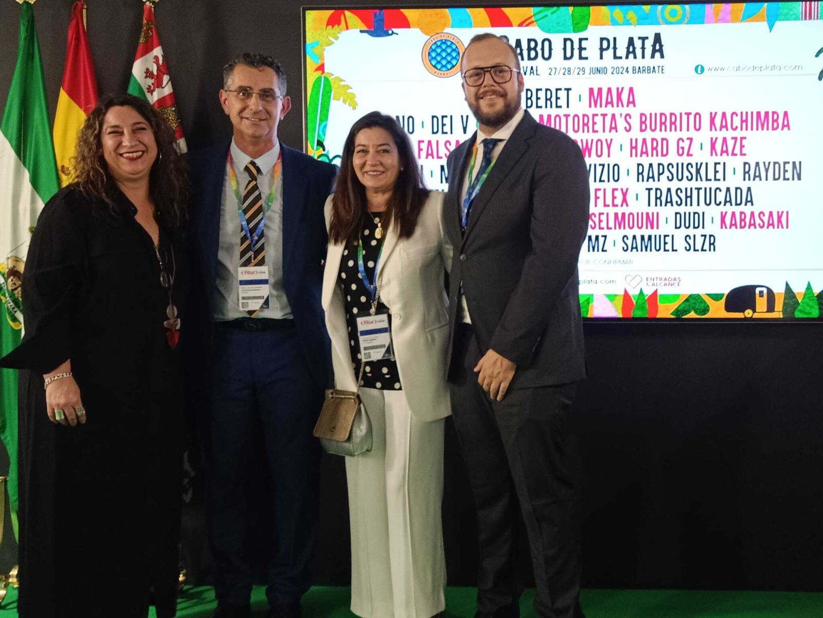La organización del Cabo de Plata y el equipo de gobierno de Barbate, en la presentación del festival en Fitur