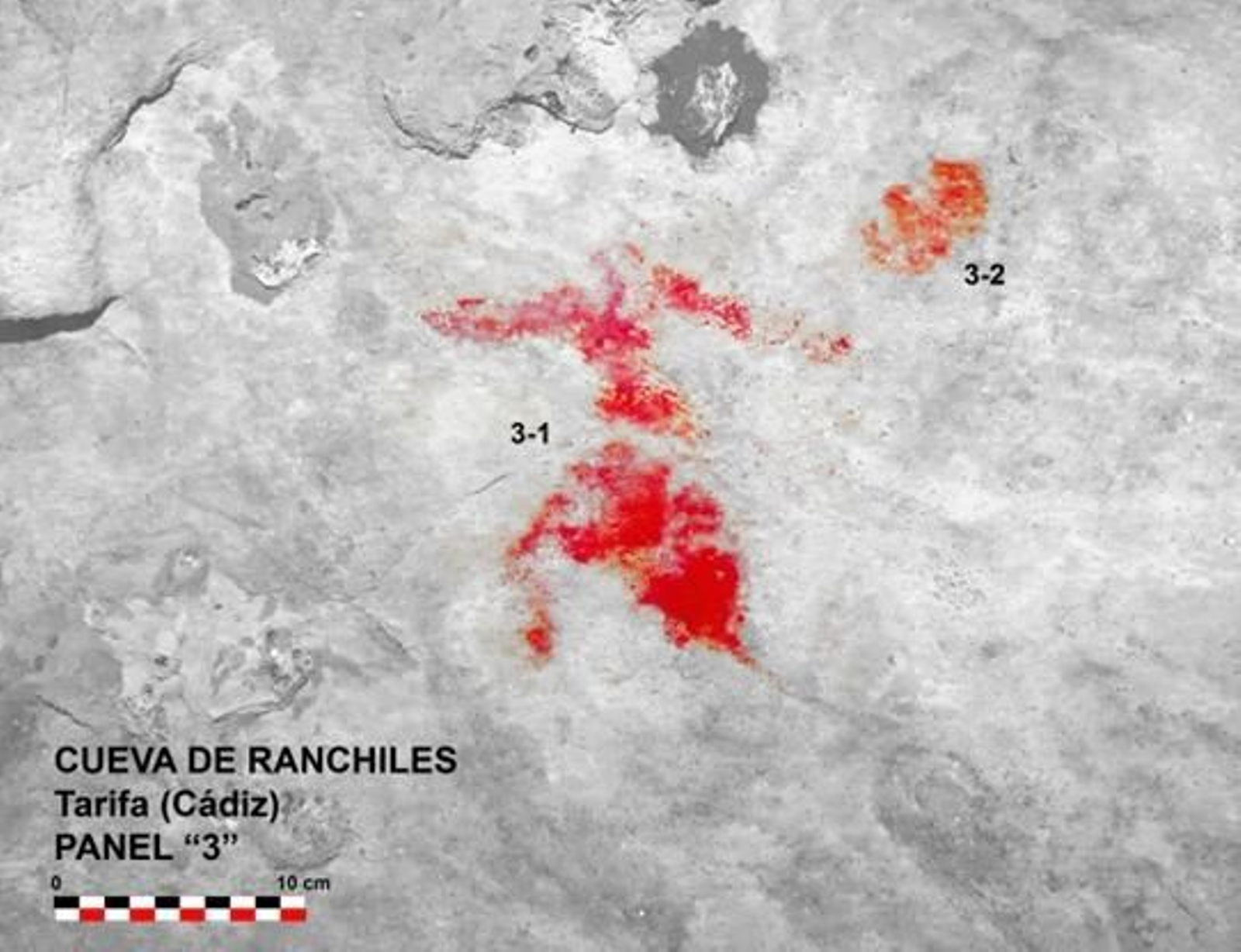 Lámina 5. Panel 3 de la cueva de Ranchiles. Tarifa (Cádiz).