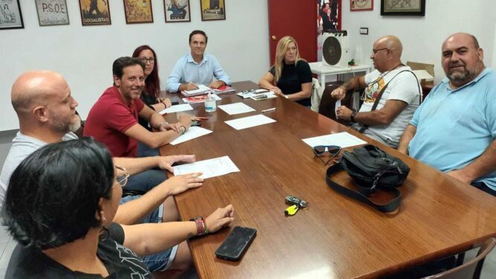 La reunión del PSOE con el colectivo del taxi.