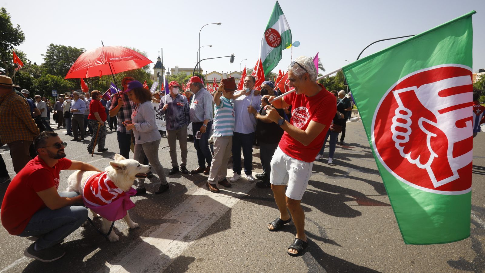 Un momento de la marcha del Día del Trabajador.
