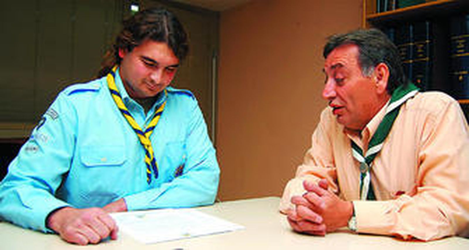 Daniel Franco, responsable del Grupo de Fátima, ayer junto a Juan Miguel Payán Vera.