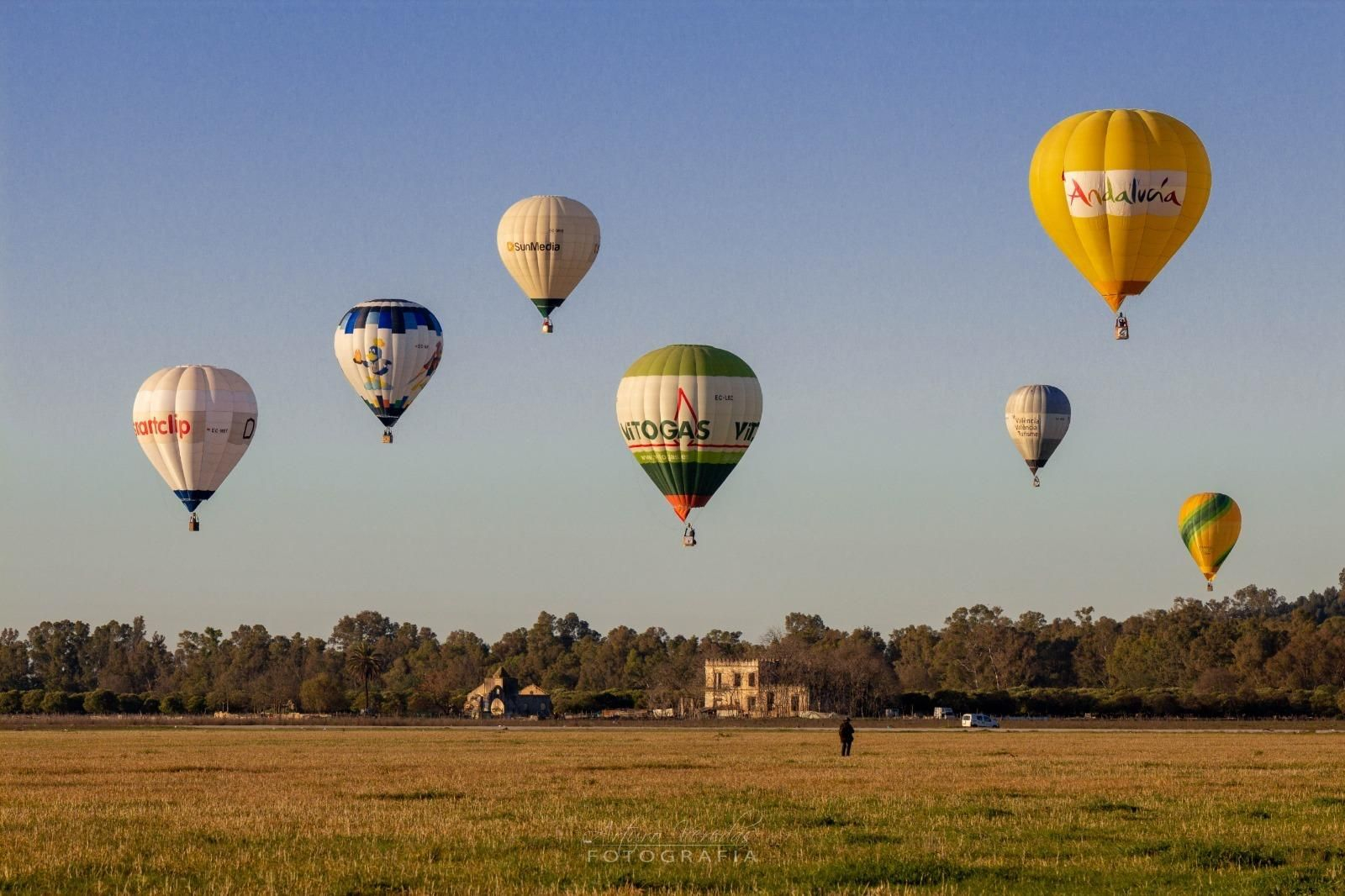 Globos aerostáticos alzan el vuelo durante la pasada edición de la Copa del Rey.