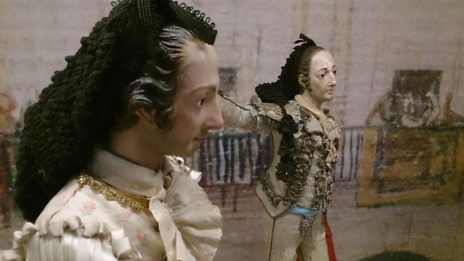 Primer plano de dos lidiadores del escultor Juan Cháez