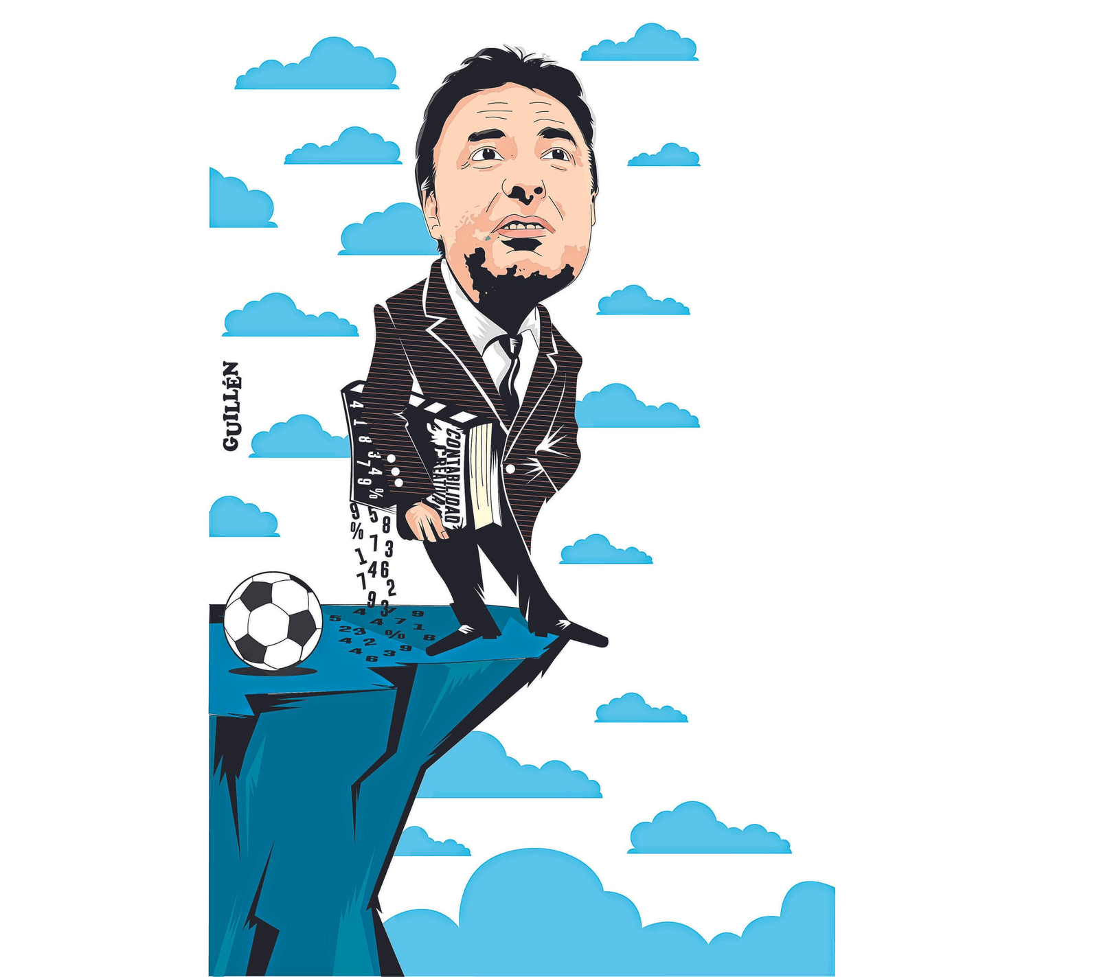 Dibujo que representa a Quique Pina