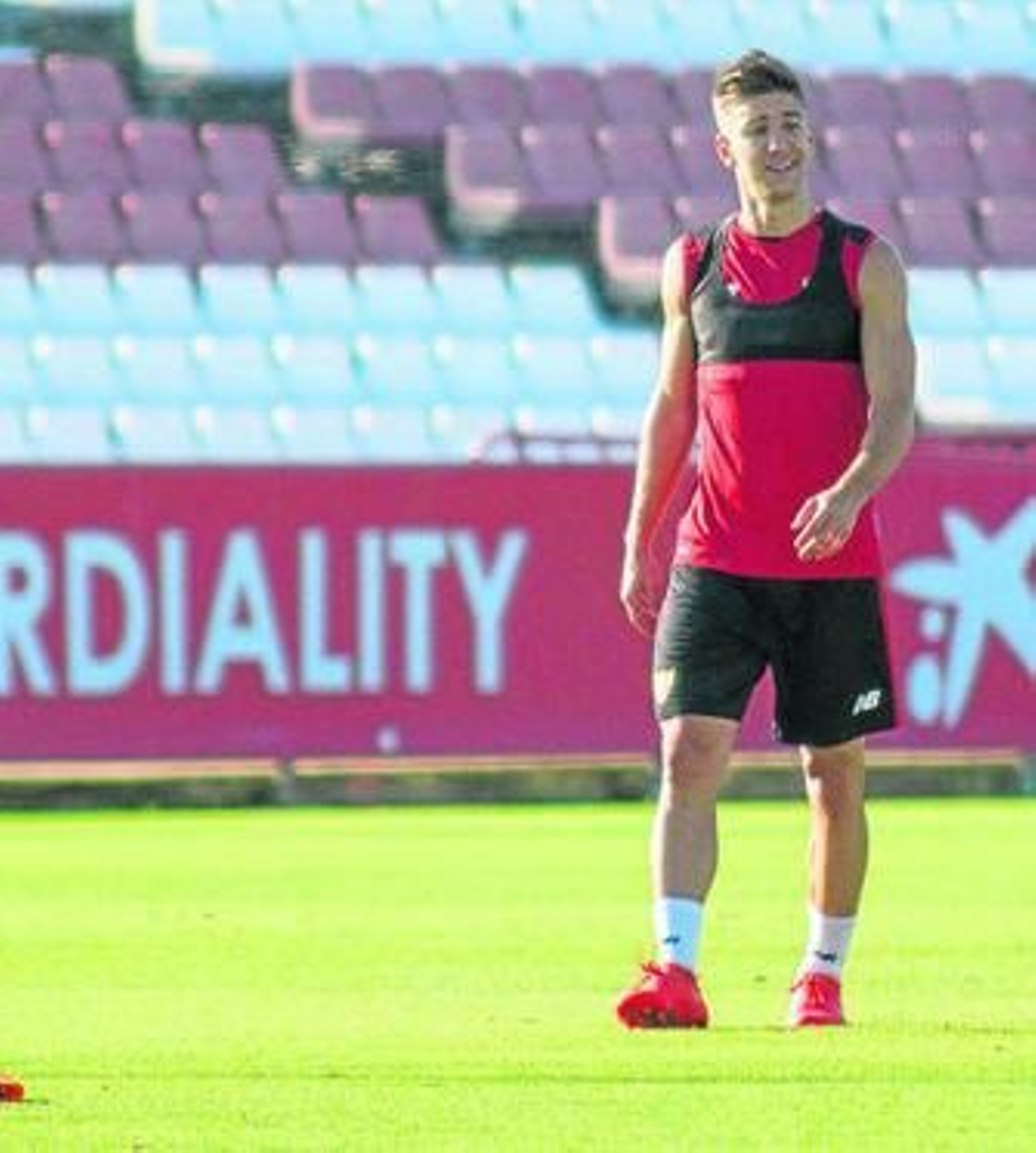 Luciano Vietto, en el día de ayer durante el entrenamiento del primer equipo sevillista.