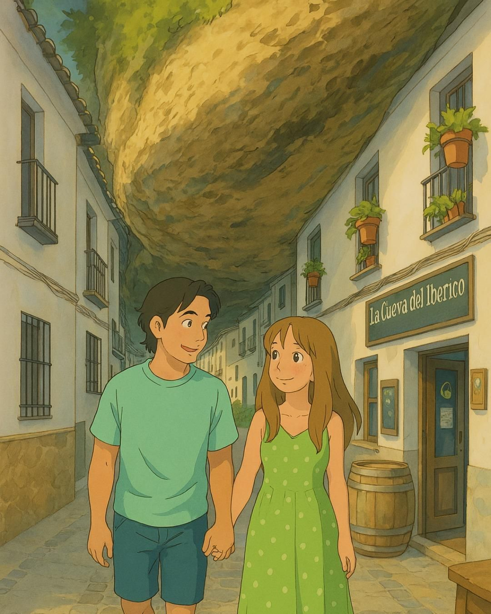 Así se vería el pueblo de Cádiz más bonito de España si saliera en una película de animación japonesa