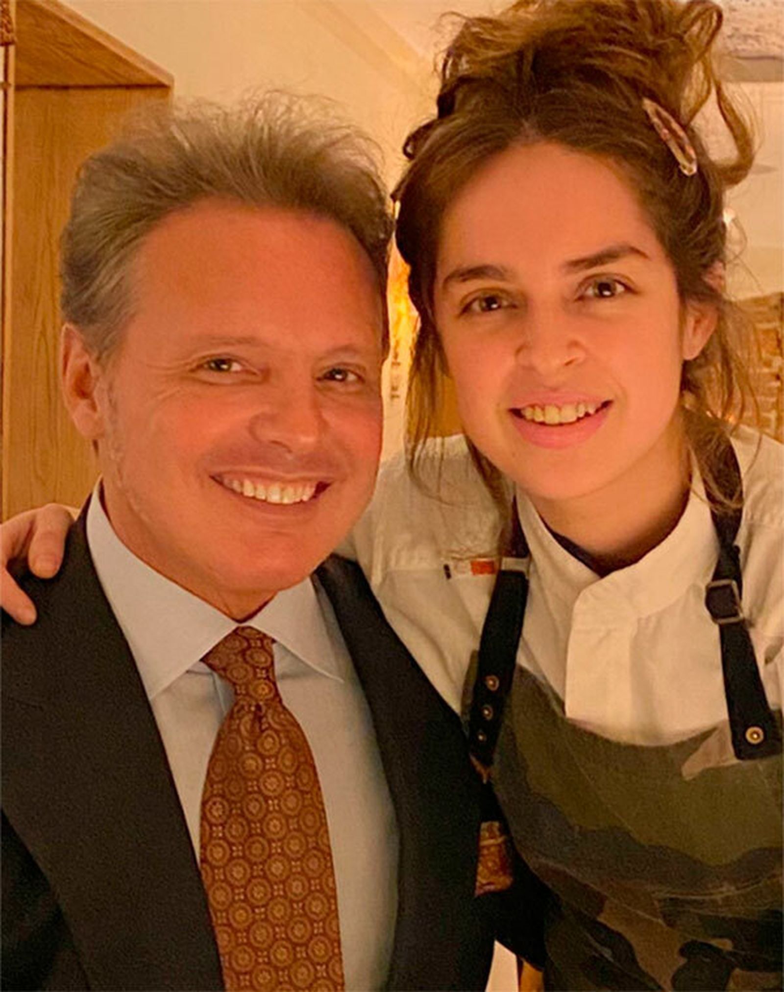 Luis Miguel con la chef Maru Ávila