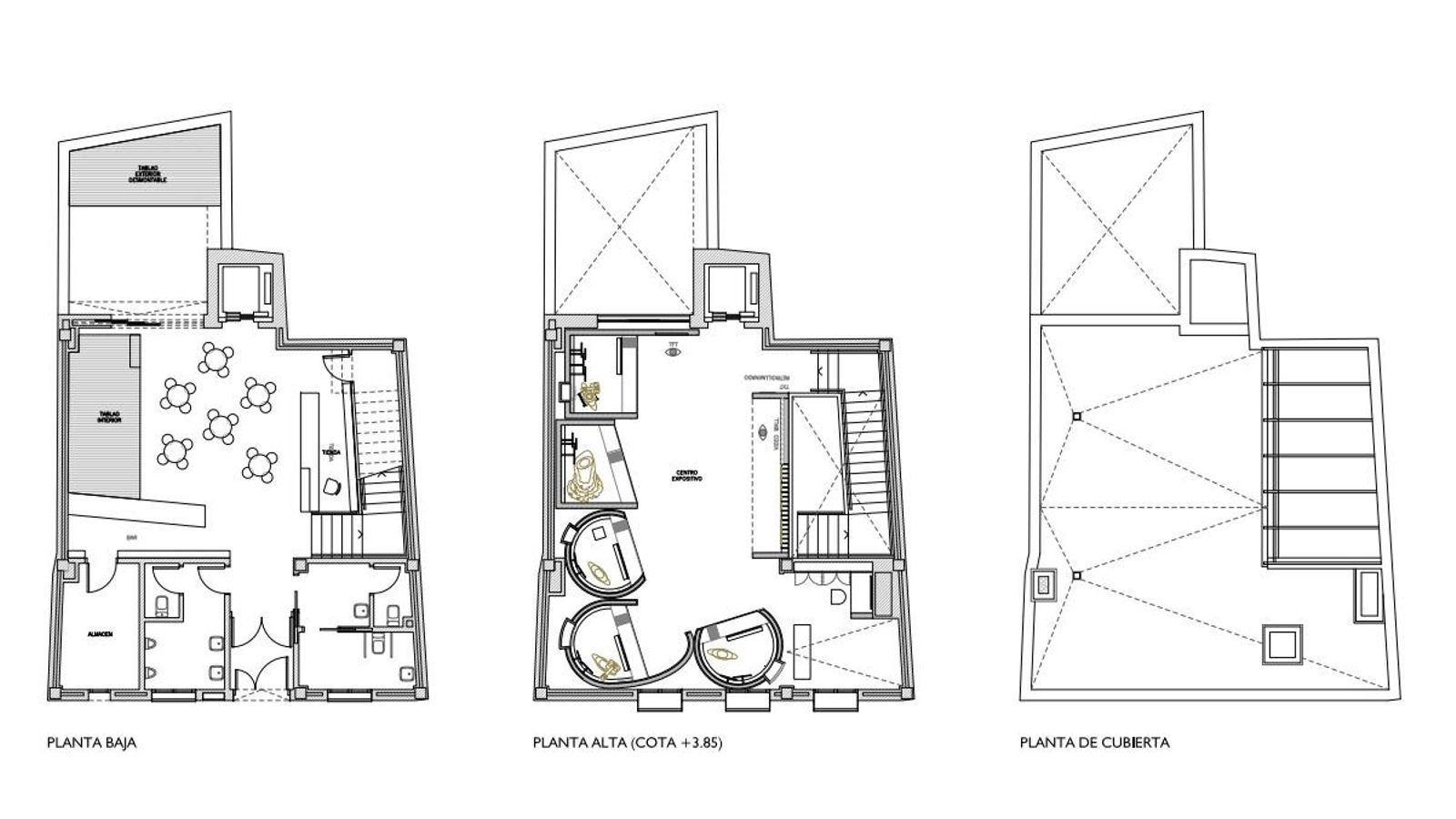 Plano de las plantas del edificio.