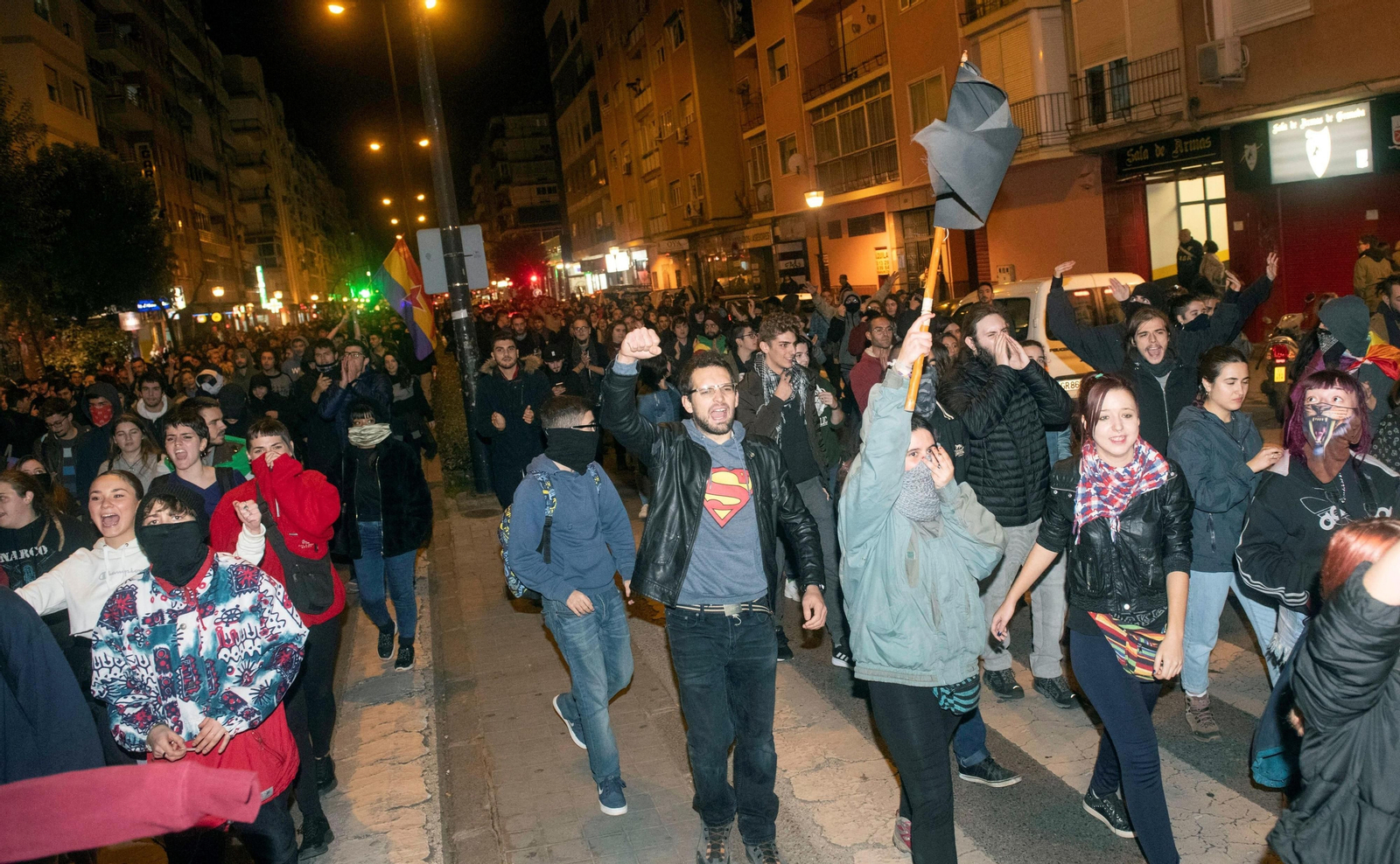 Las imágenes de la manifestación antifascista en Granada