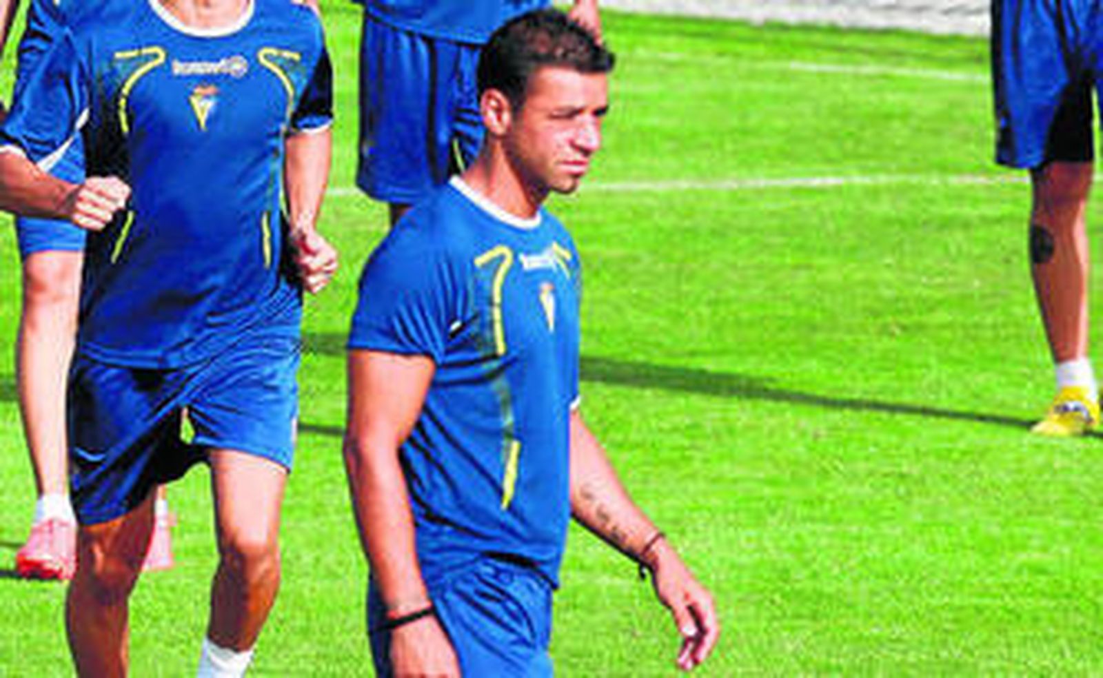 Guayre, en un momento de la sesión de trabajo de ayer.