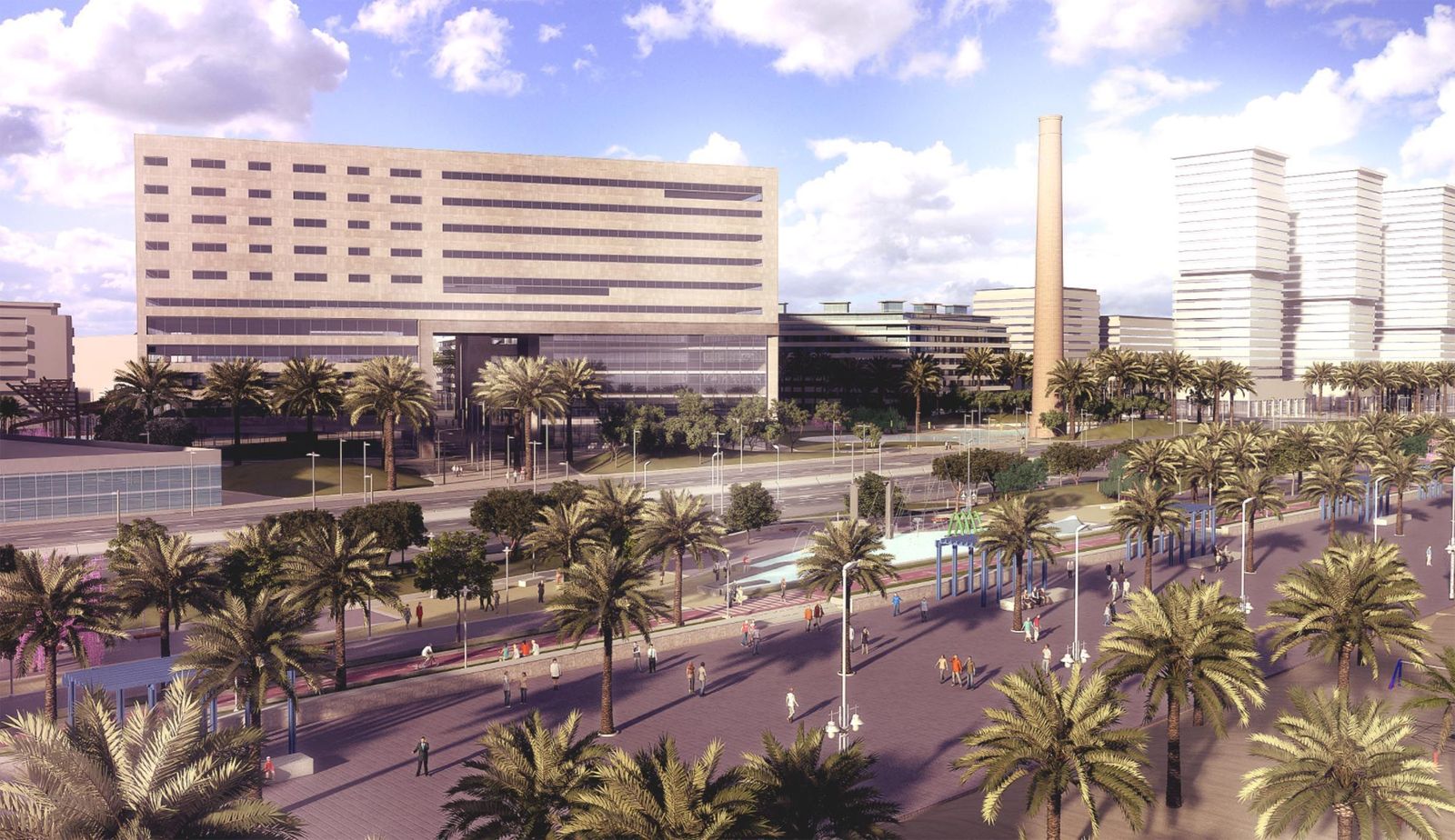 Infografía del proyeycto contemplado en el suelo de la antigua central térmica de Málaga.