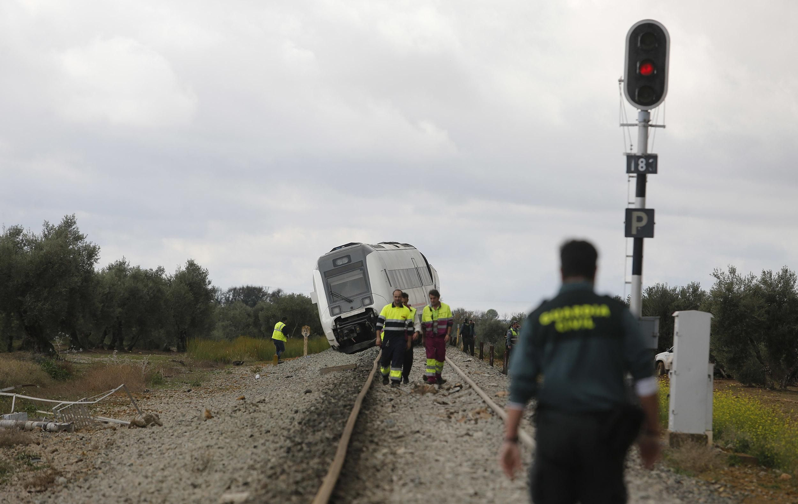 Las imágenes del descarrilamiento del tren en Arahal