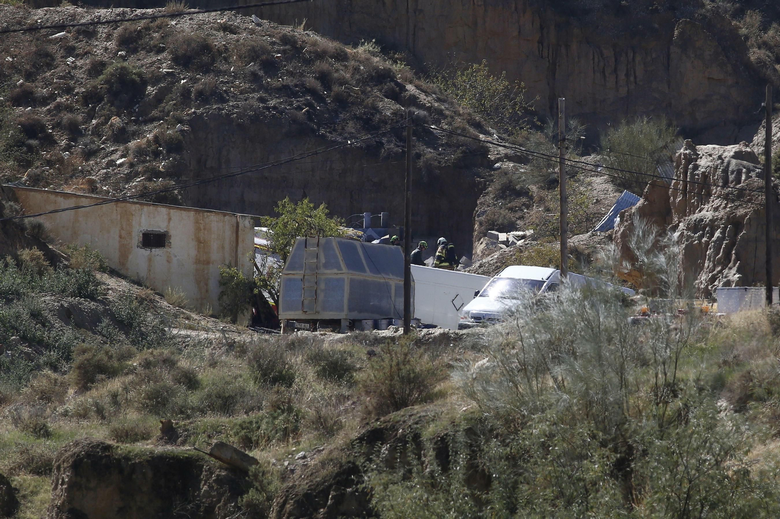 Imágenes tras la explosión de la pirotecnia de Guadix