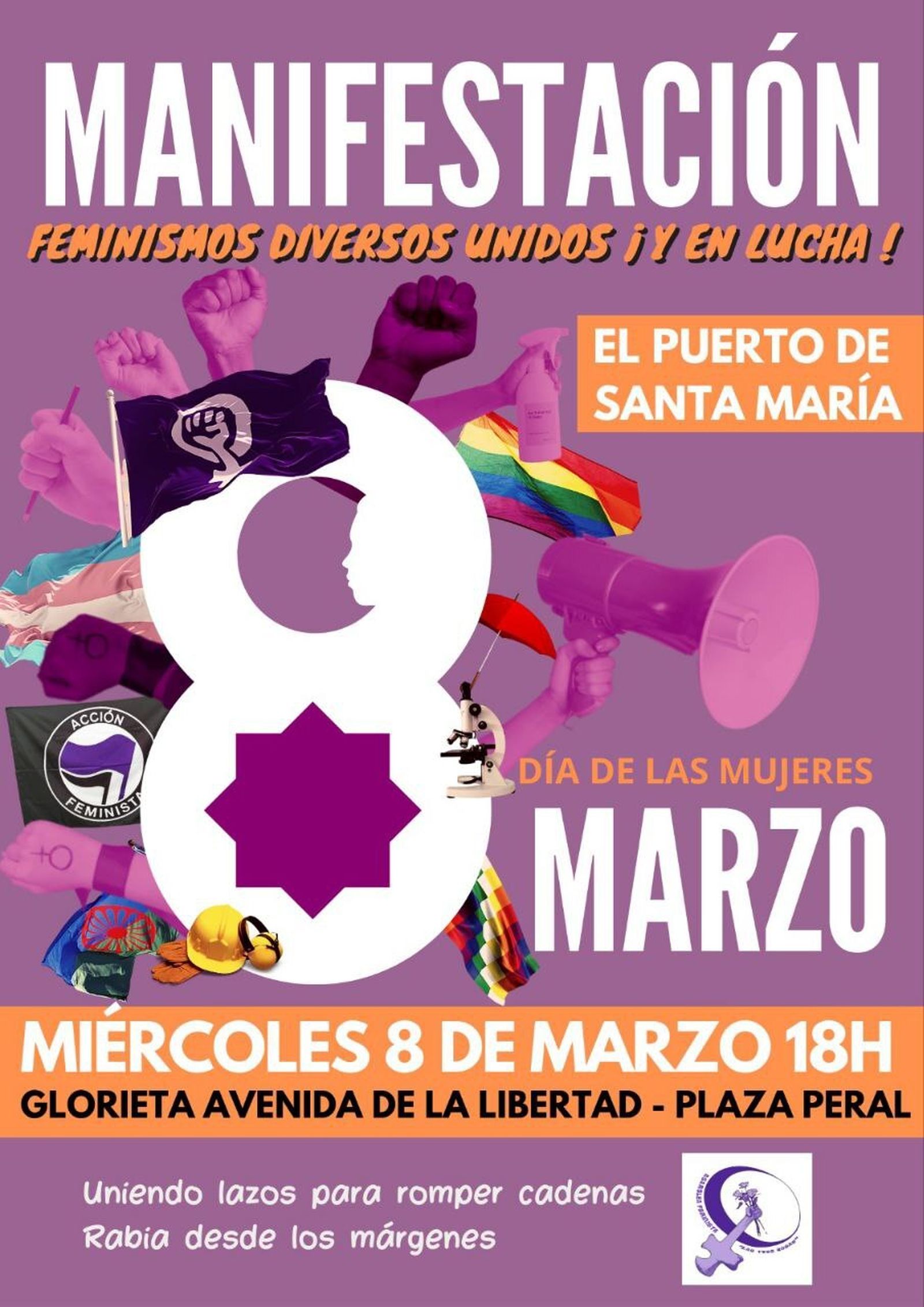 El cartel anunciador de la manifestación del 8 de marzo en El Puerto.