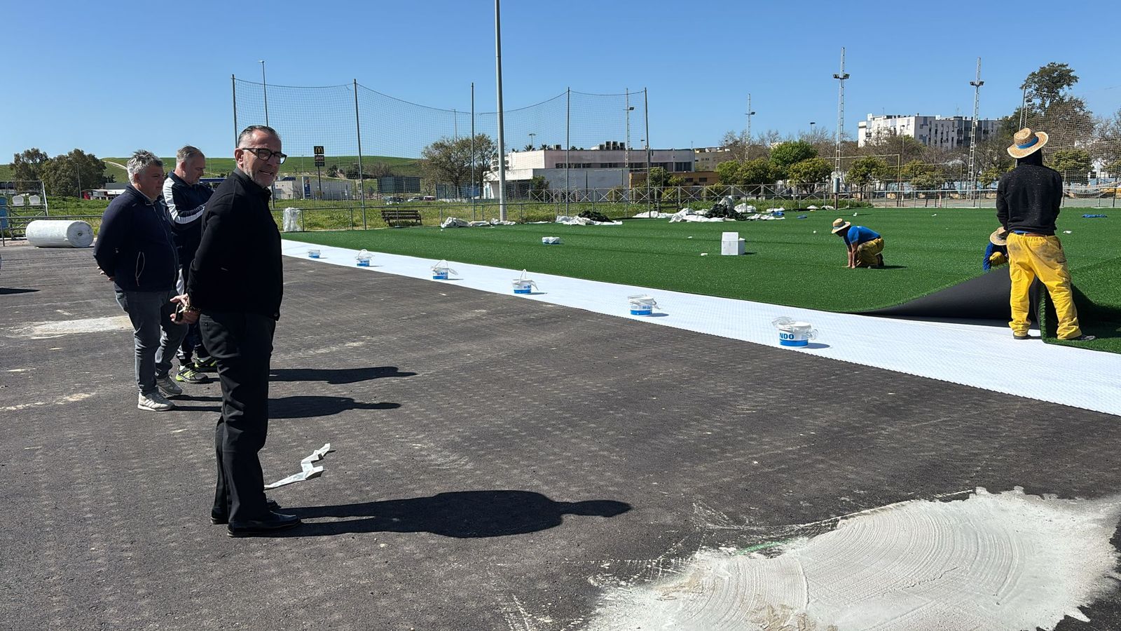 Tomás Sampalo, durante la visita a las obras.
