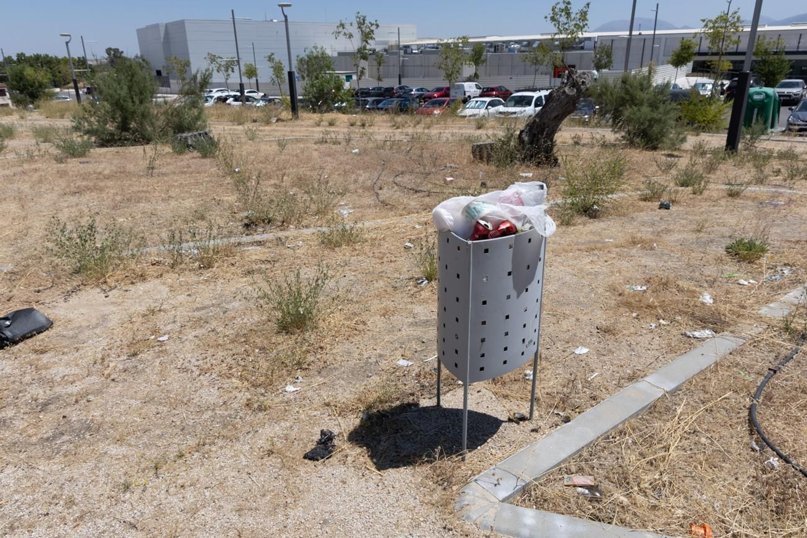 El estado de abandono del parque infantil del Jaén Plaza, en imágenes