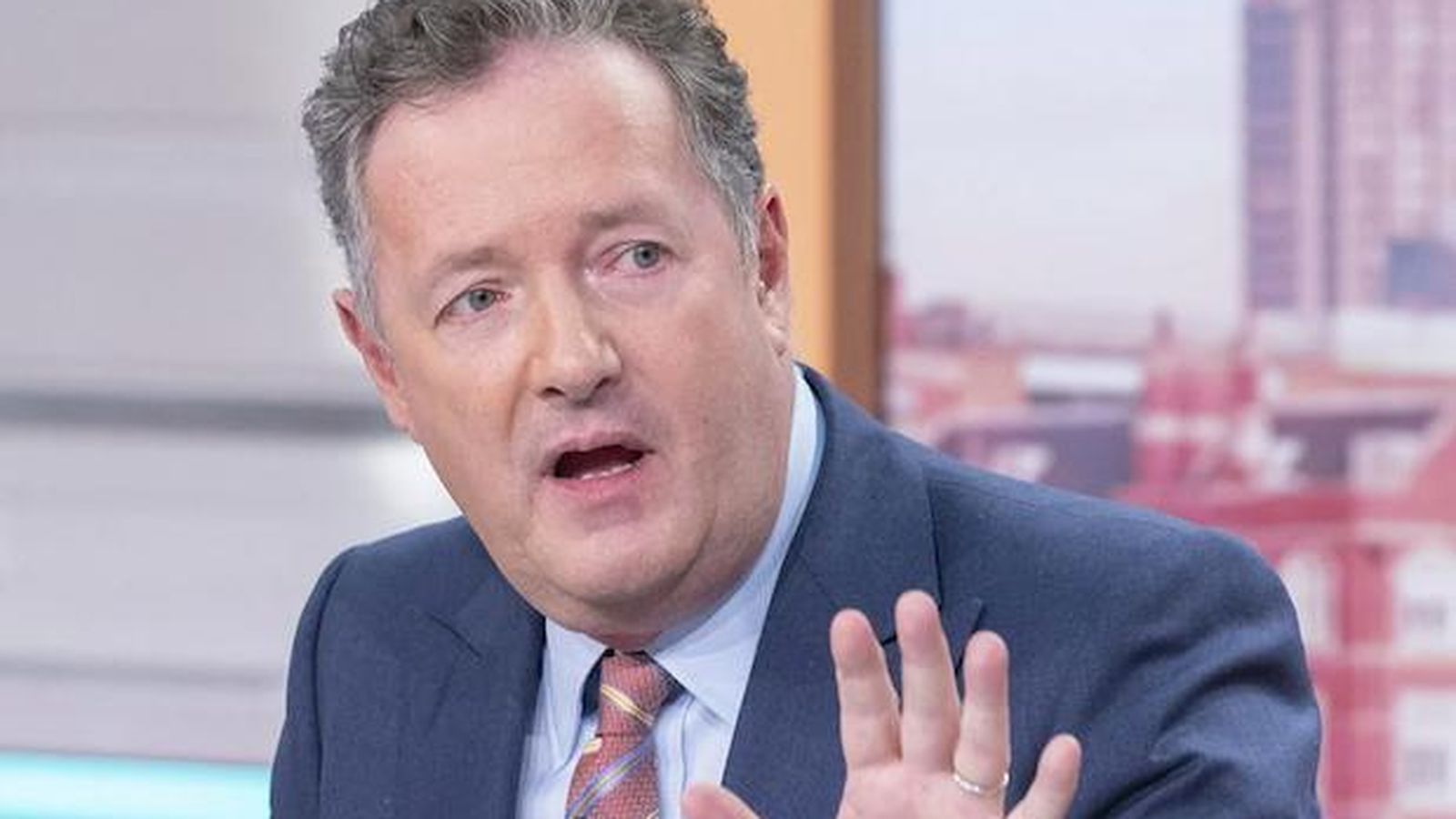 El presentador Piers Morgan, en el plató de 'Good Morning Britain'.