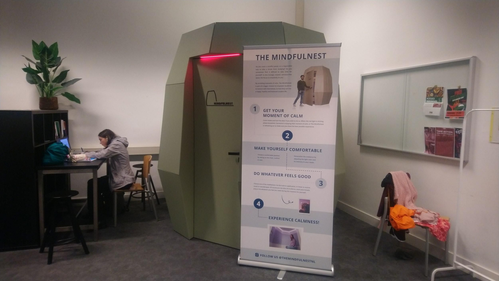 La cabina para meditación 'Mindfulnest', de la Universidad de Maastricht.