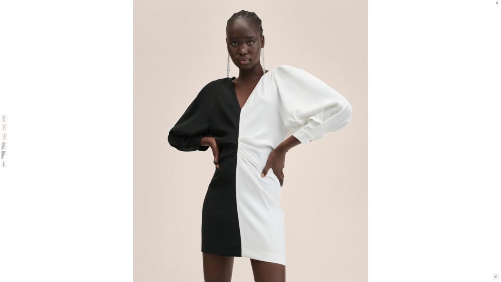 Vestido bicolor de Mango.