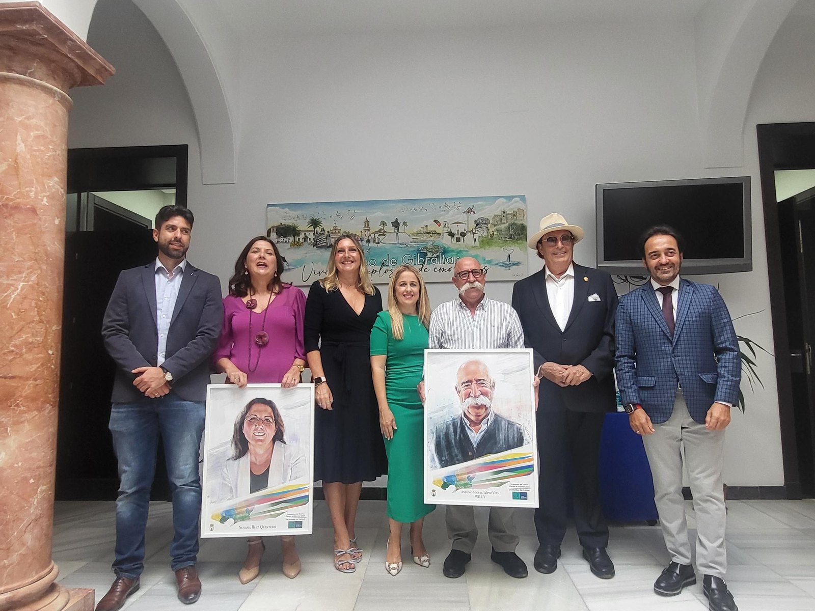 Ruiz Quintero y 'Willy' junto a Pérez Custodio y los embajadores de Turismo de ediciones anteriores.