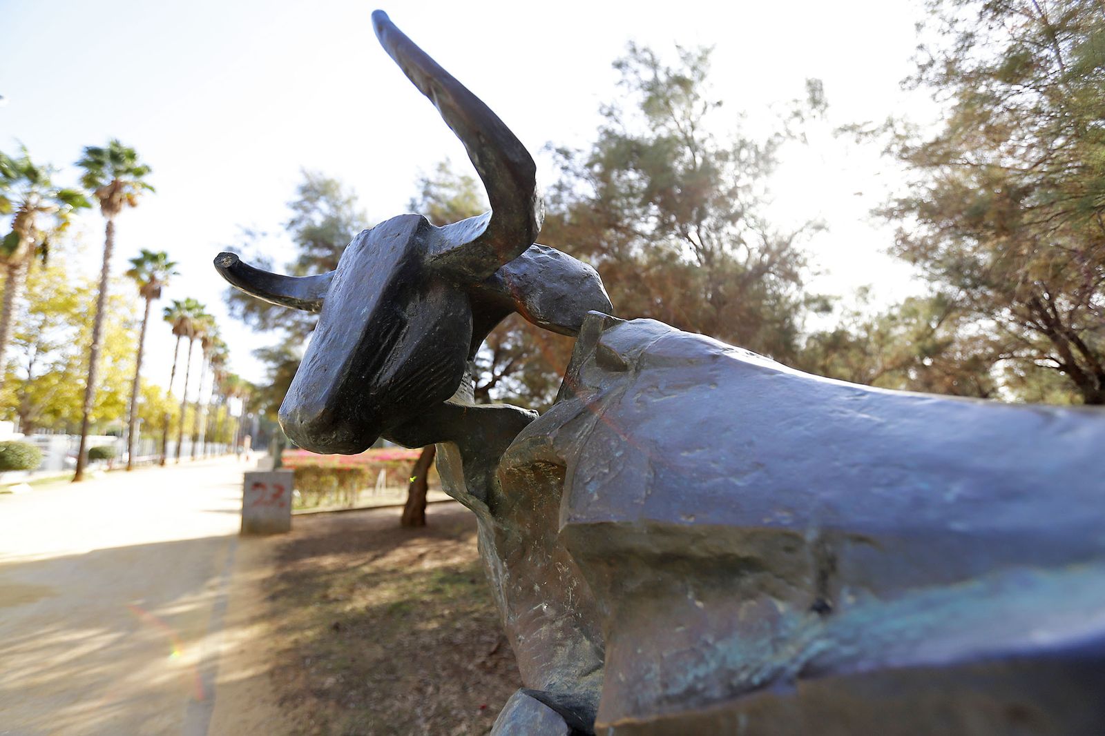 Imágenes del actual estado de las esculturas del museo al aire libre de Huelva