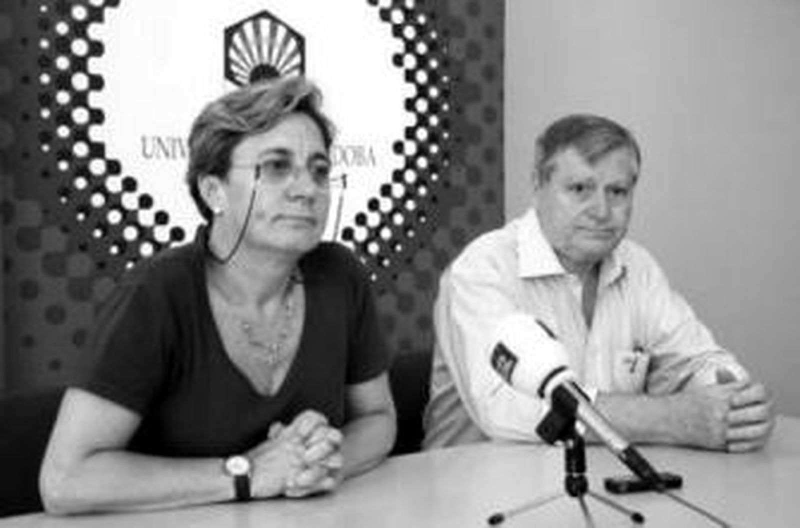 Alonso y Martín, ayer durante la rueda de prensa en Rabanales.