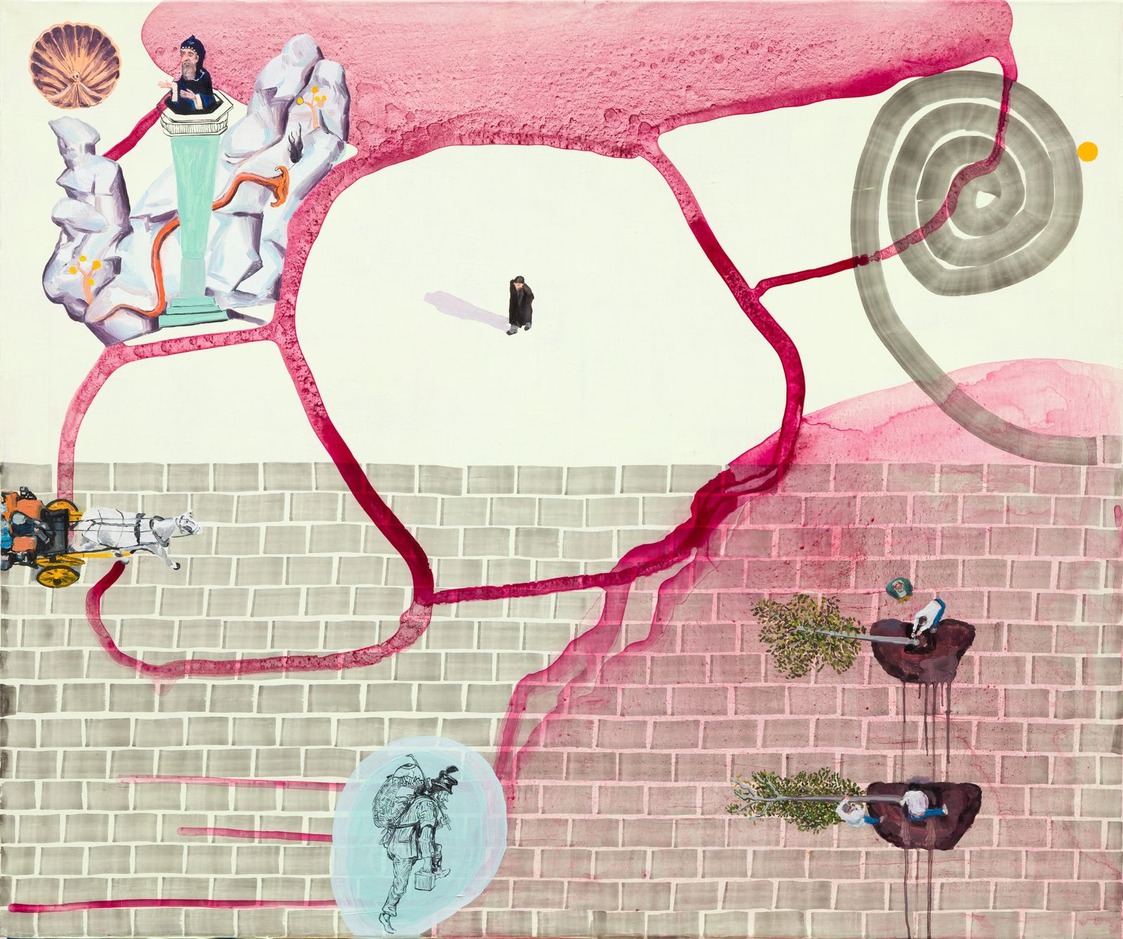 Detalle de 'El estilita', óleo sobre lienzo.