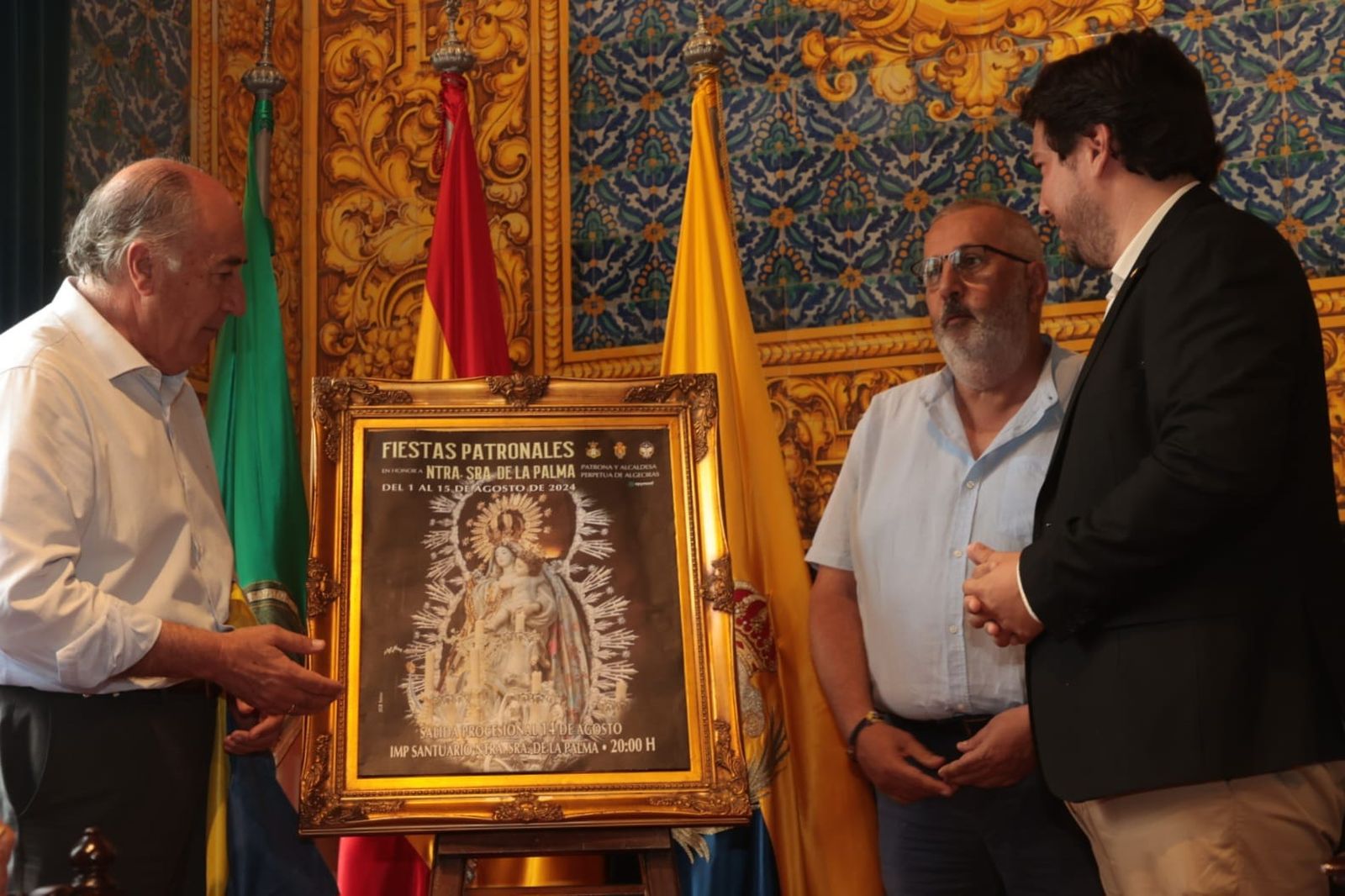 Landaluce, Javier Gutiérrez e Ismael Villa, durante la presentación del cartel.