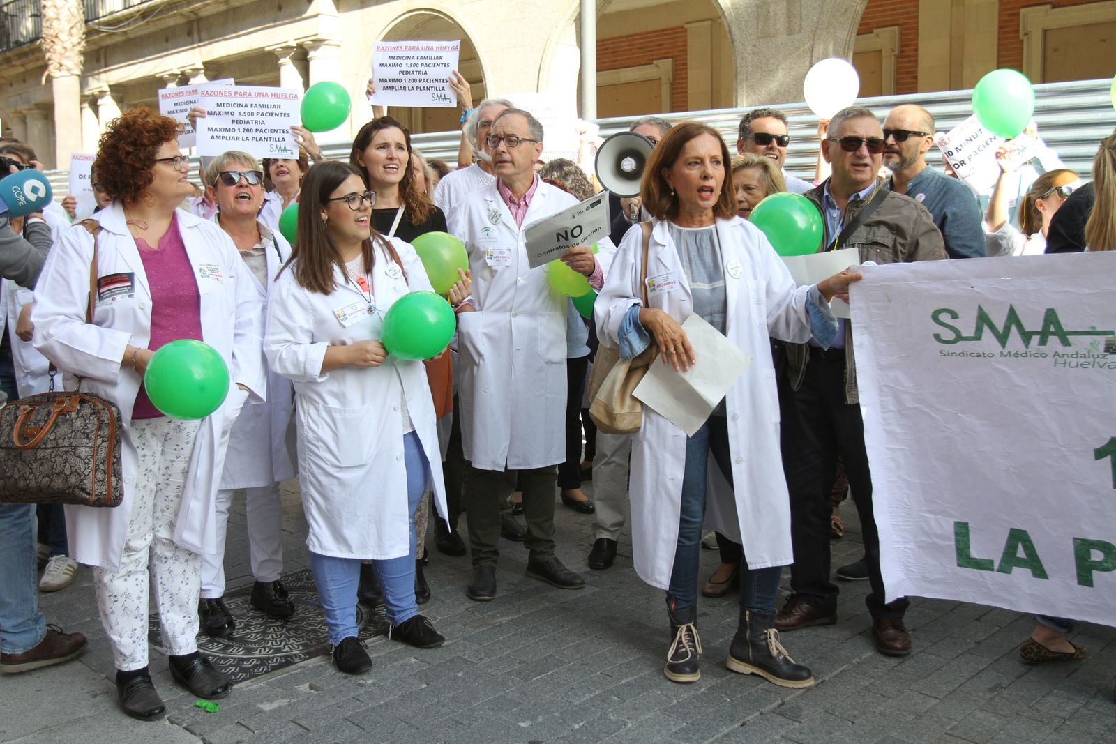 Concentración de médicos en la Gran Vía, en octubre de 2018.