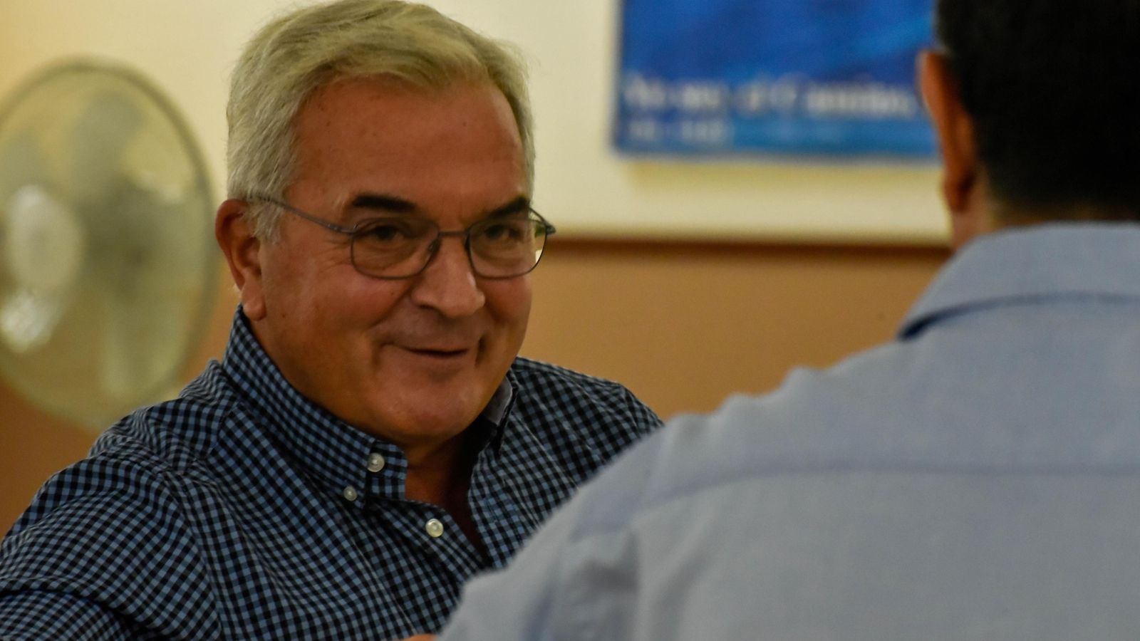 El padre Pedro, durante la entrevista