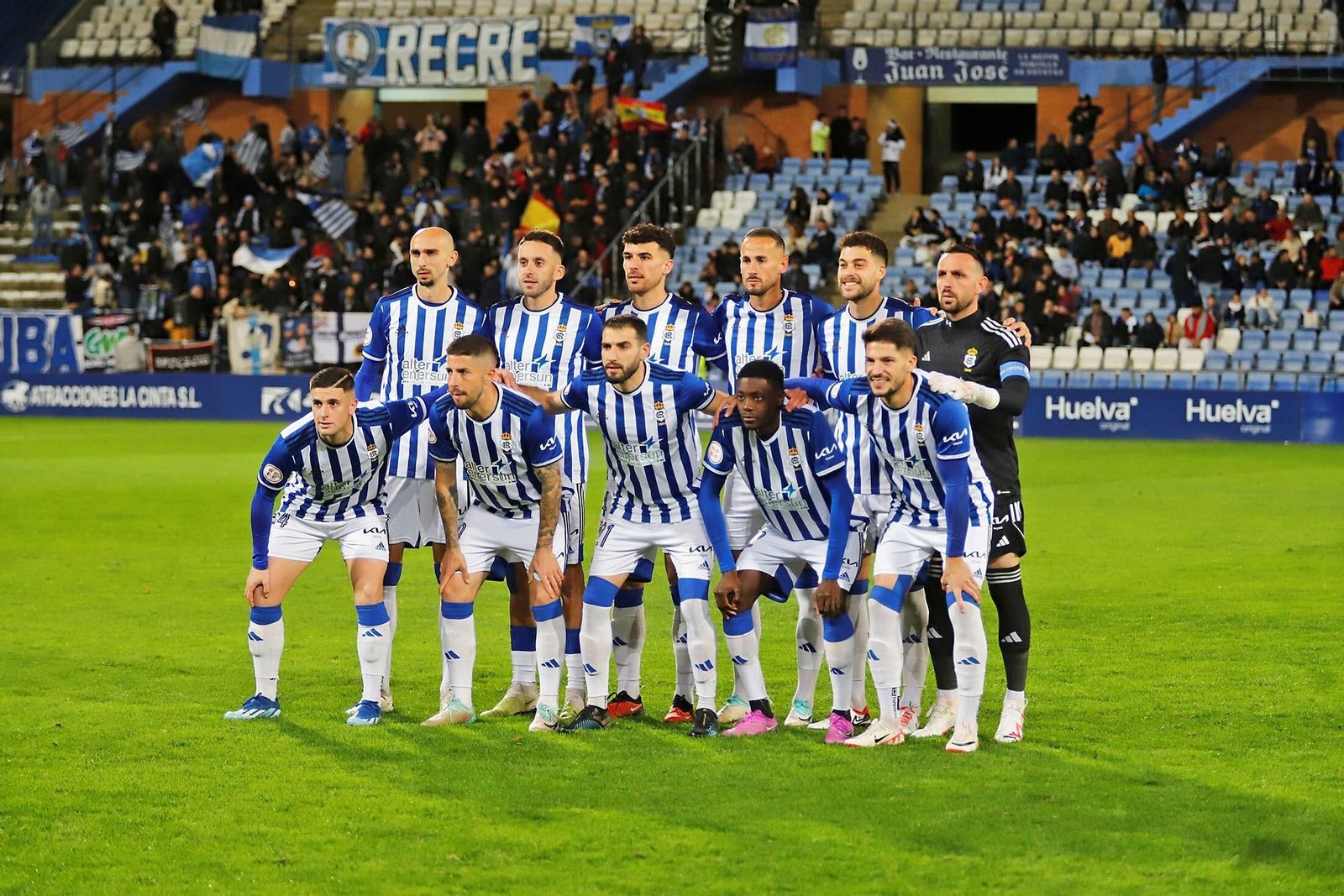 Once inicial del Recreativo de Huelva en el último partido antes del parón navideño.