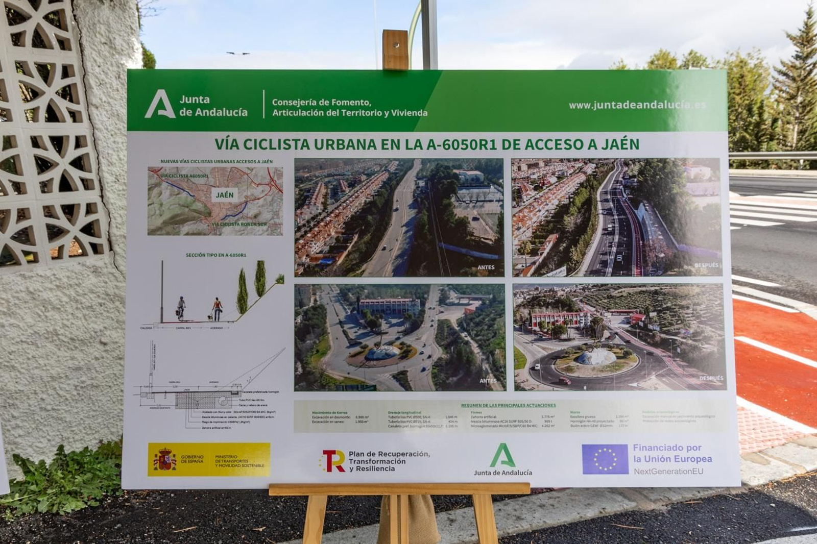 Inauguración del nuevo carril bici de acceso a Jaén por la carretera A-6050