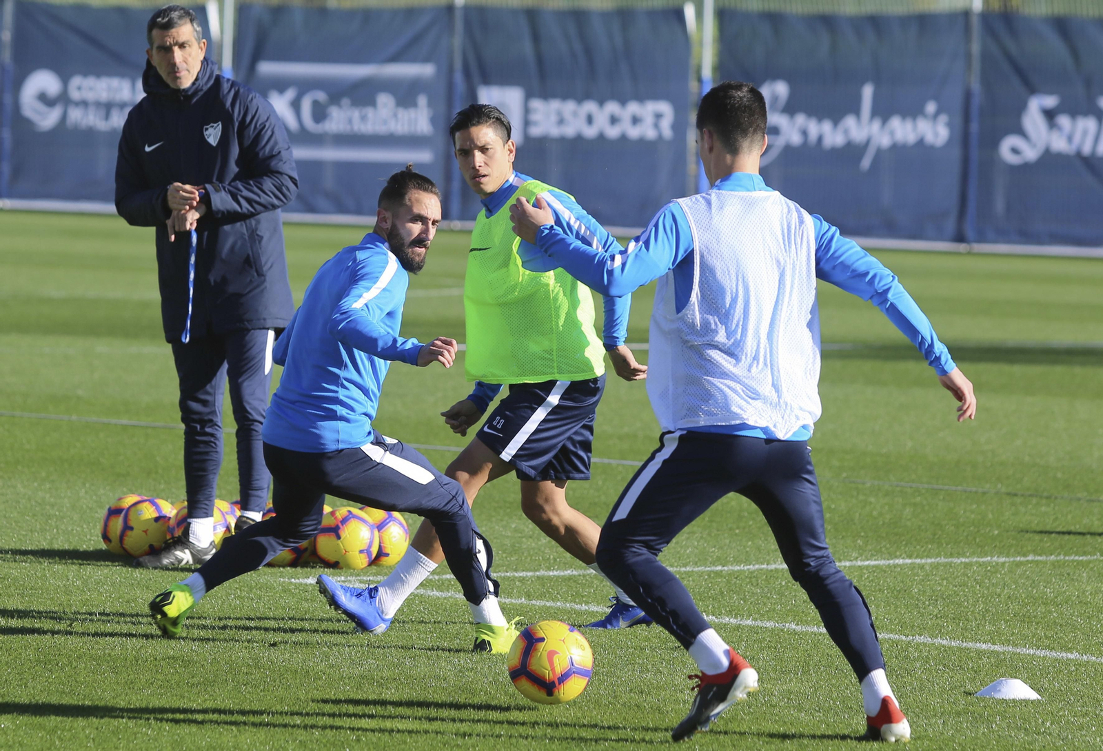 El primer entrenamiento del Málaga en 2019