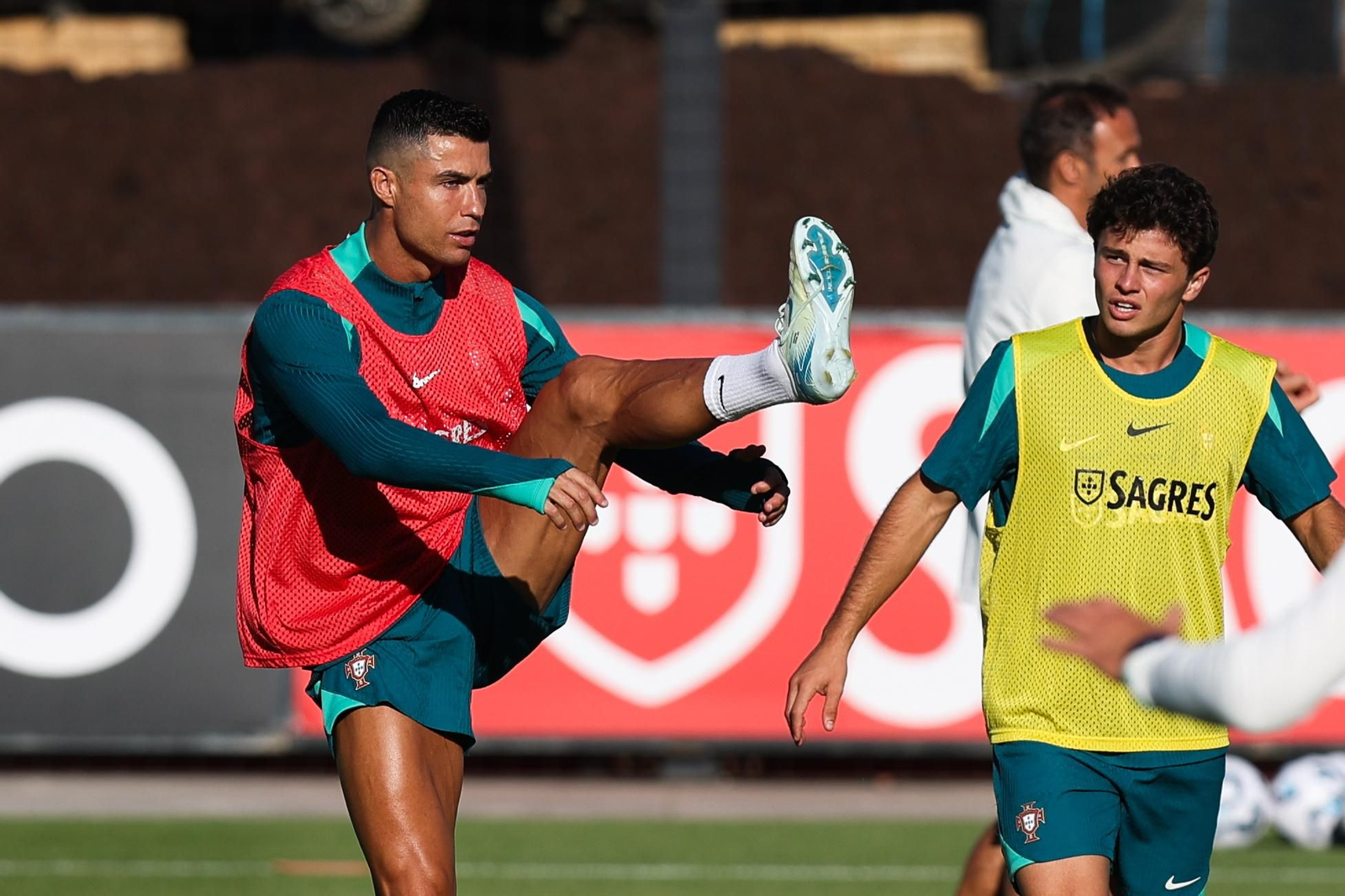 Cristiano Ronaldo, en el entrenamiento.