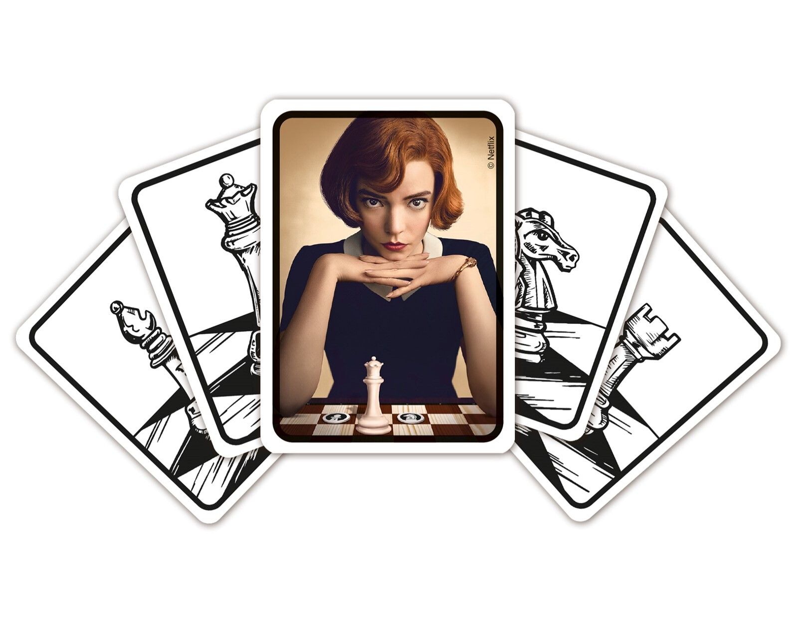 El juego de cartas Gambito de Dama, inspirado en la serie de Netflix.