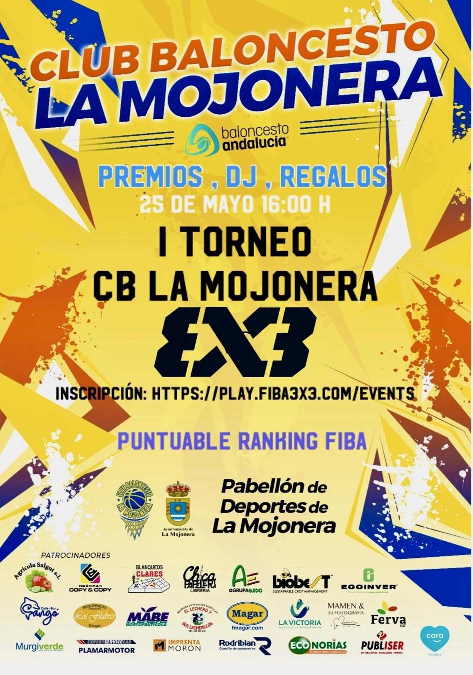 Cartel completo de este I Torneo del CB La Mojonera 3x3.