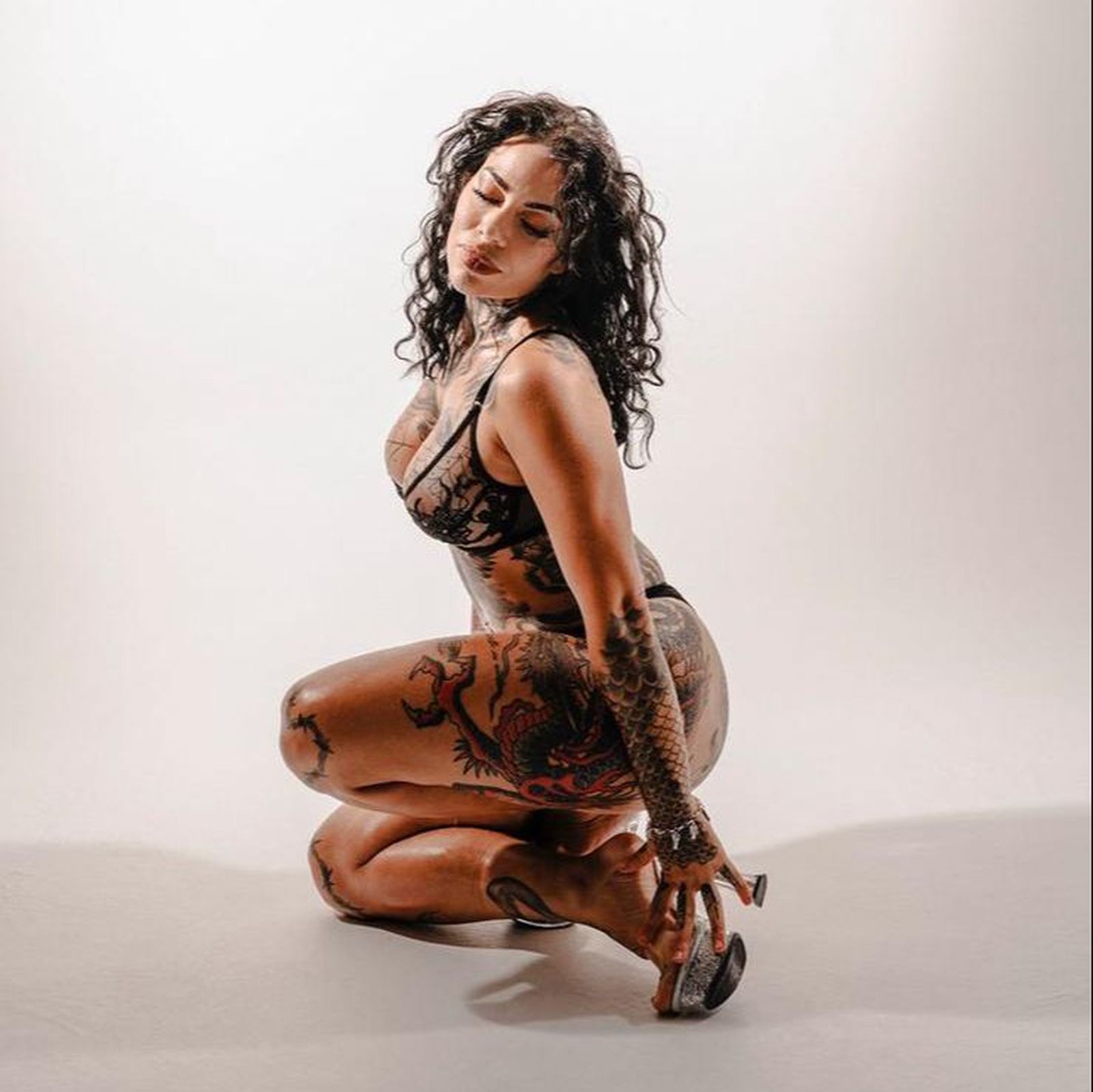 La modelo María García en una sesión de fotos.