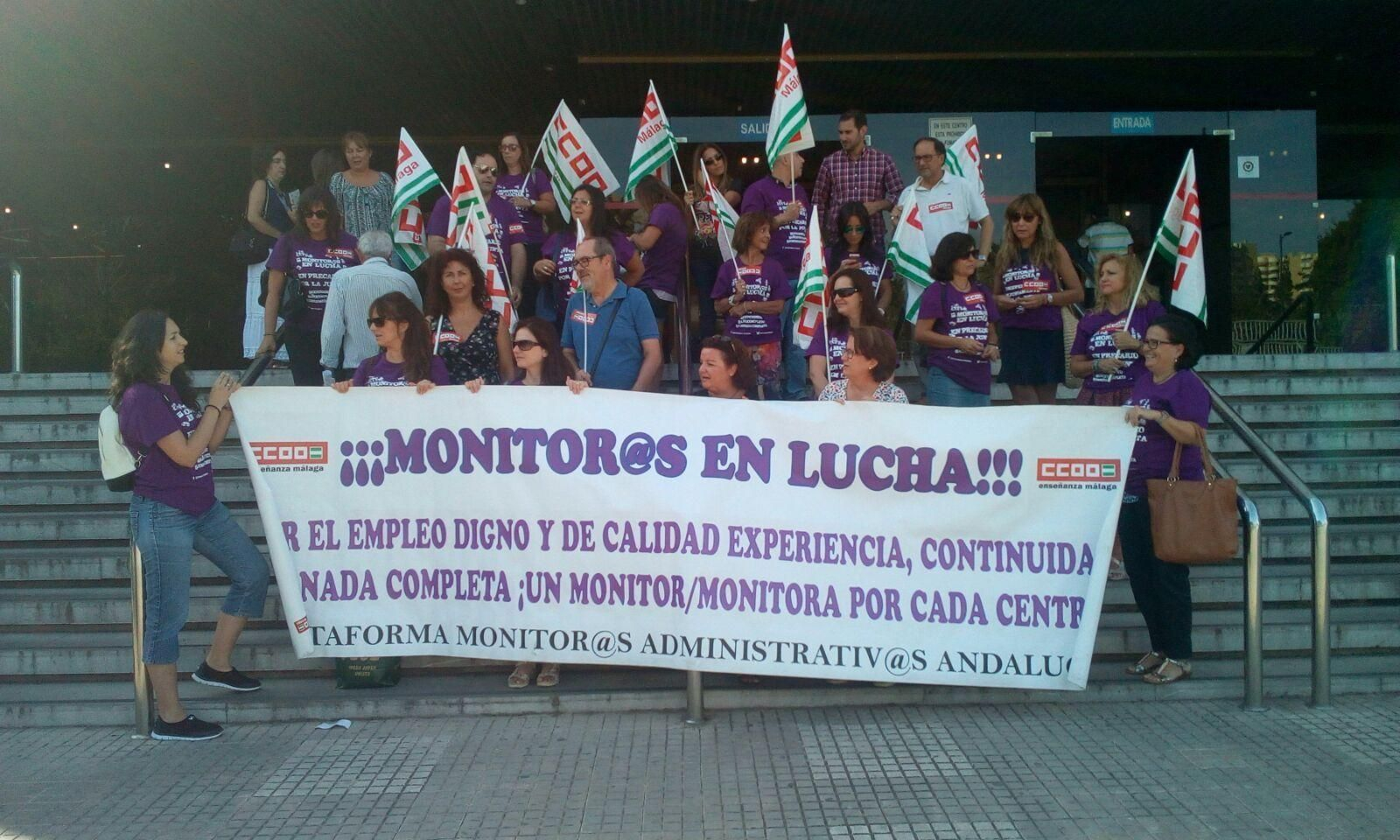 Concentración de las monitoras escolares el pasado septiembre.