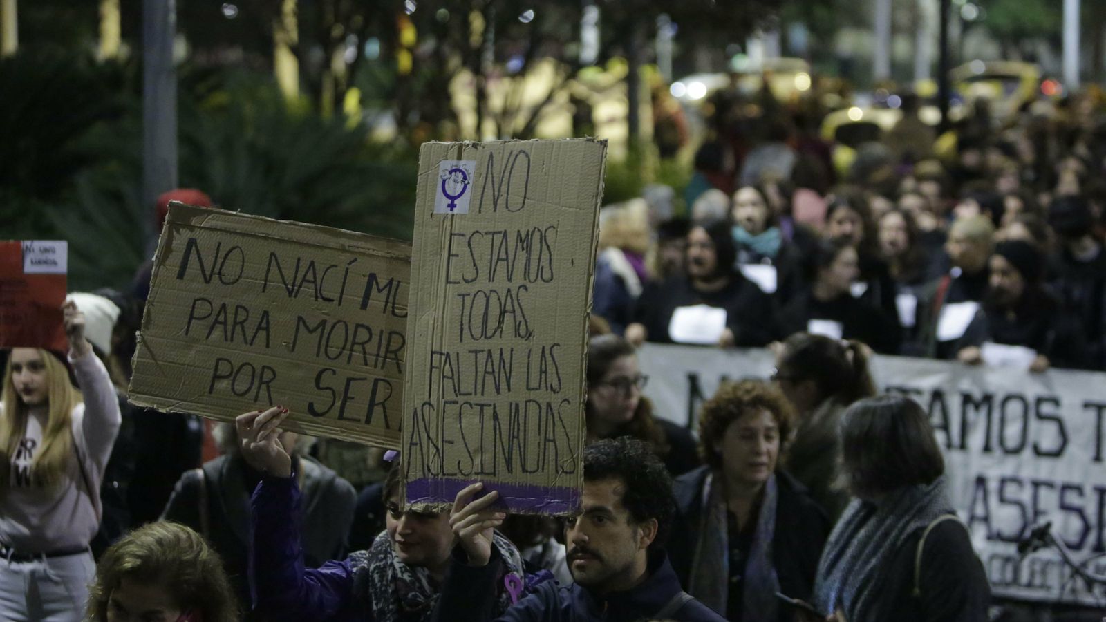 Manifestación feminista contra la violencia de género.