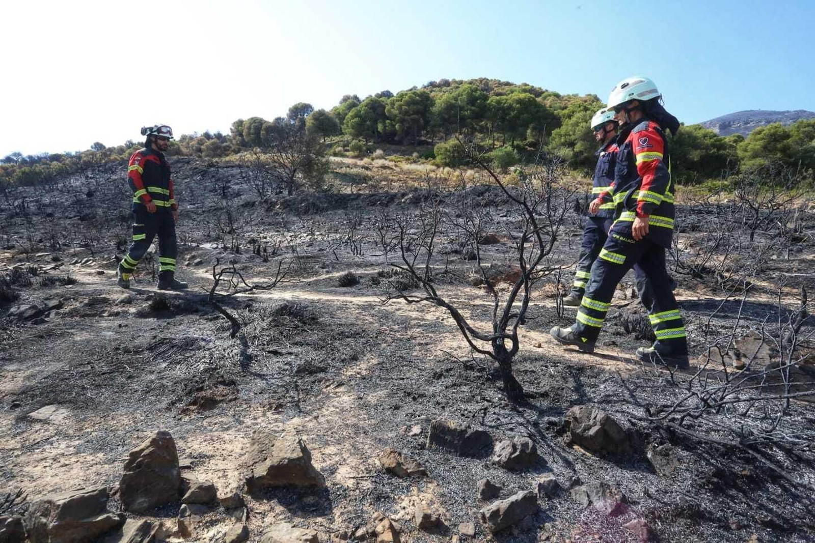 Las fotos de las zonas arrasadas por el incendio en la Sierra de Mijas