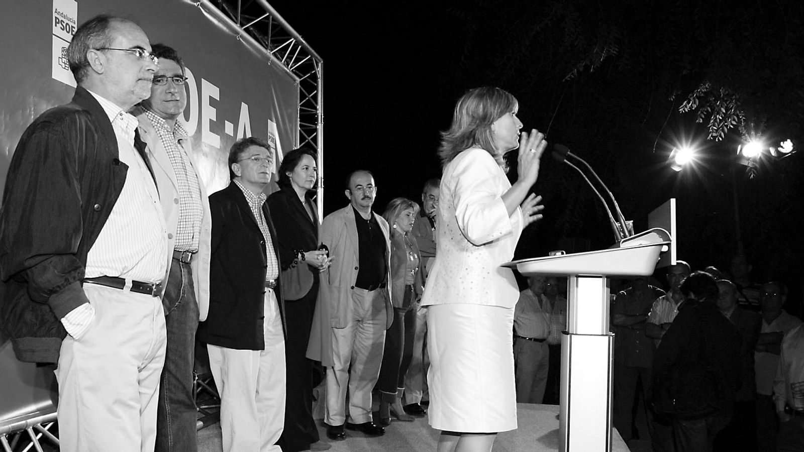 Dirigentes del PSOE, durante el acto para celebrar el fin del peaje entre Jerez y Puerto Real.