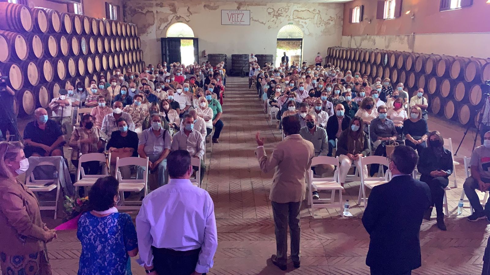 Un momento del acto celebrado este lunes en Bodegas Vélez.