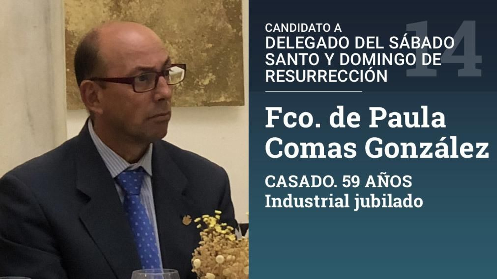 Fue hermano mayor de la Exaltación durante dos mandatos.