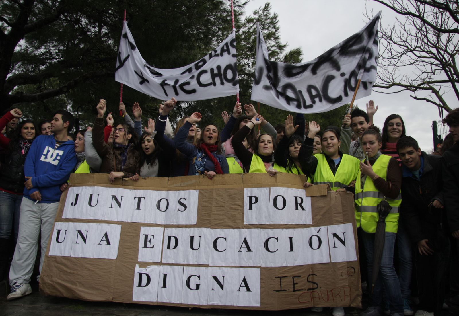 Protesta de hace 10 años por el estado deficiente del IES Caura.